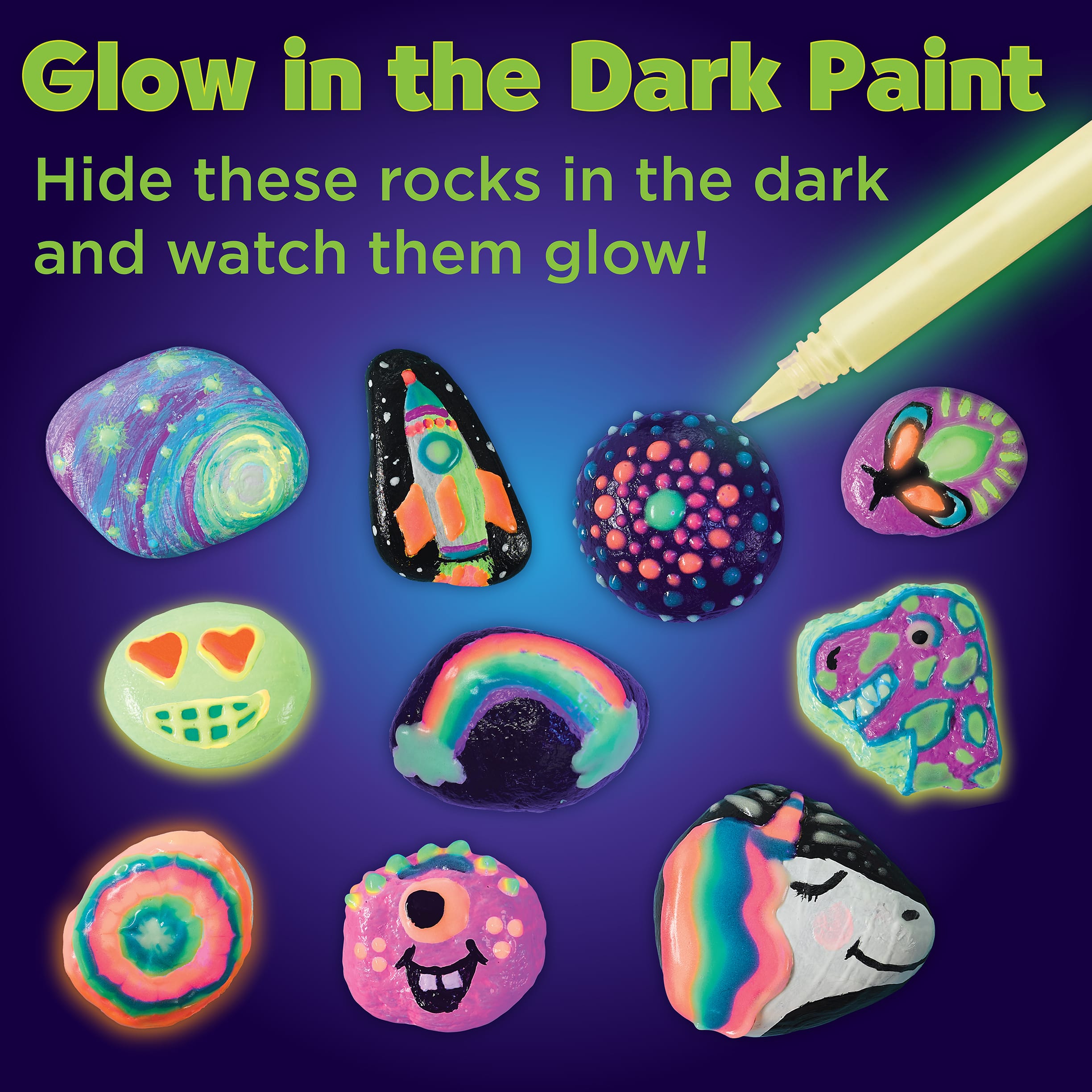 12 Pack: Faber-Castell® Glow in the Dark Rock Painting Kit