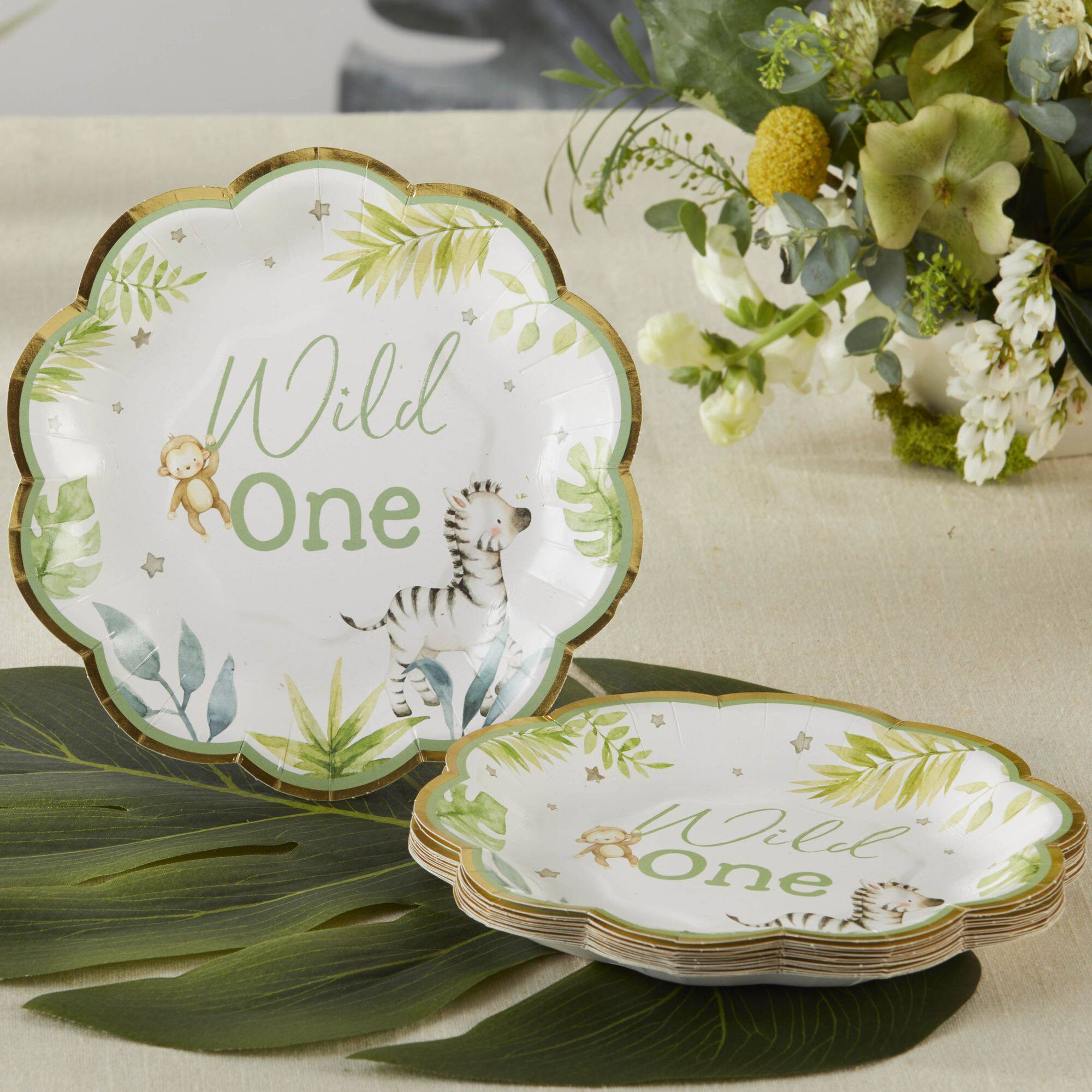 Kate Aspen 7" Safari Baby Premium Paper Plates Set, 16ct.