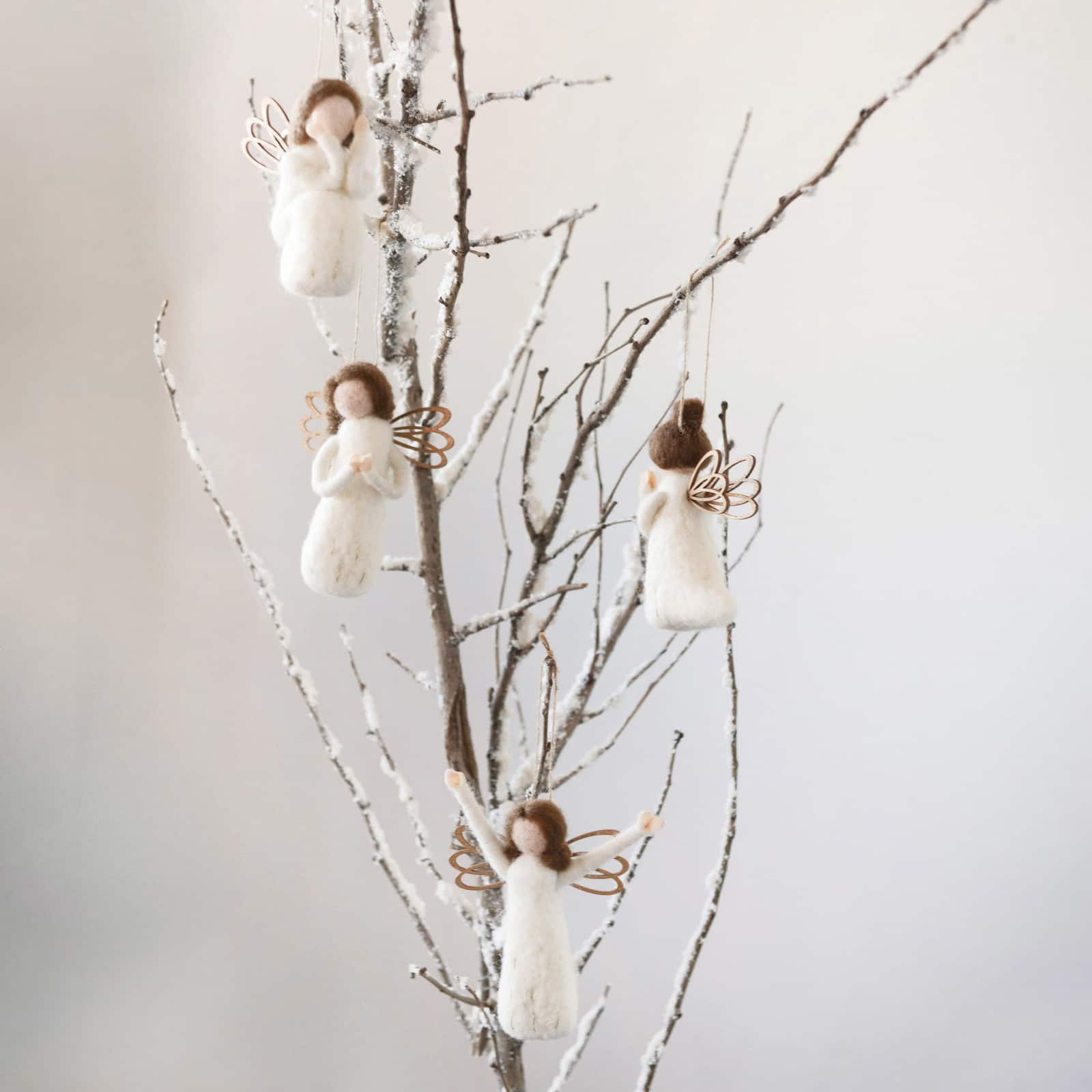 Hello Honey® 4 Pack 5.25" Wool Felt Angel Ornaments