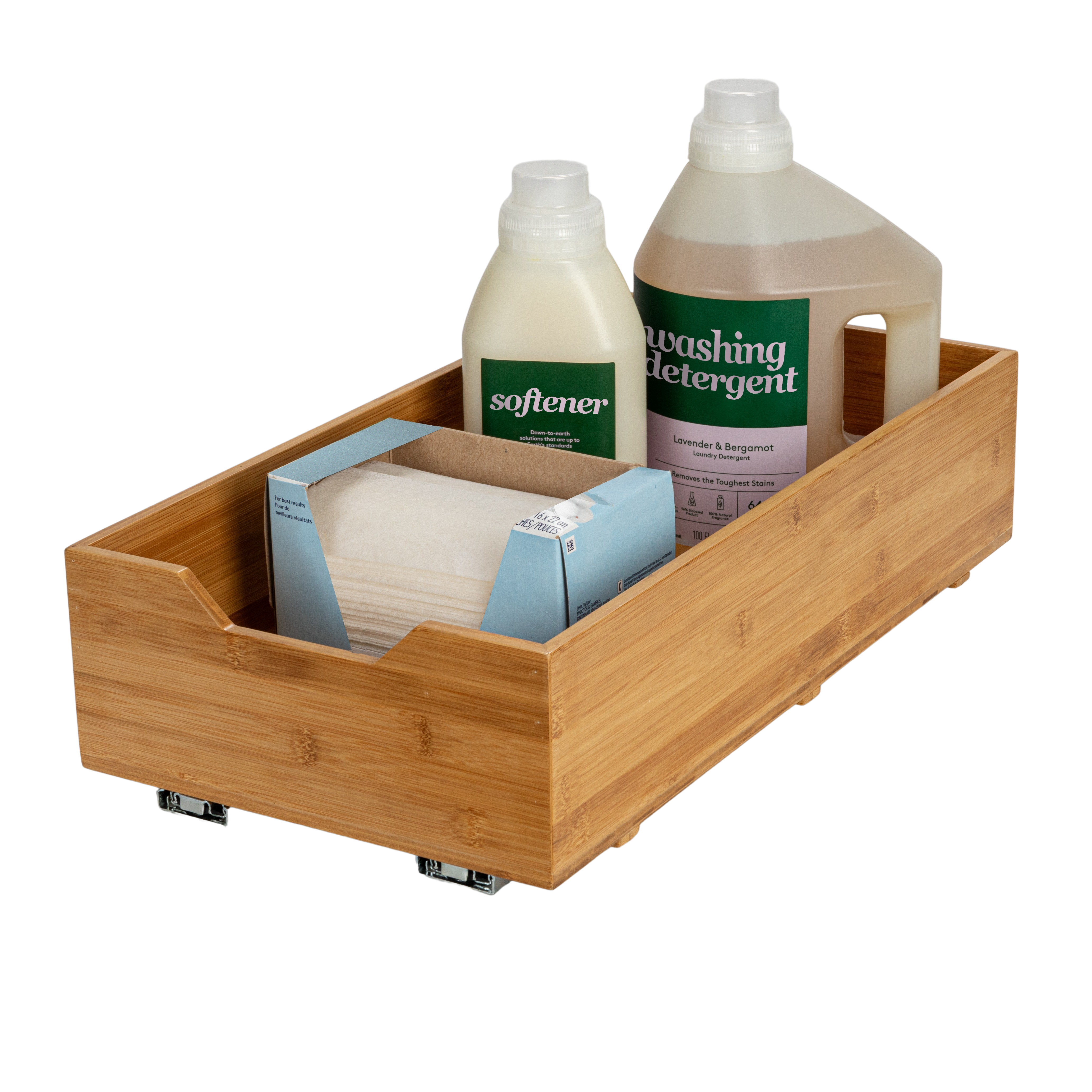 Household Essentials Glidez Bamboo & Steel Slide-Out Storage Organizer