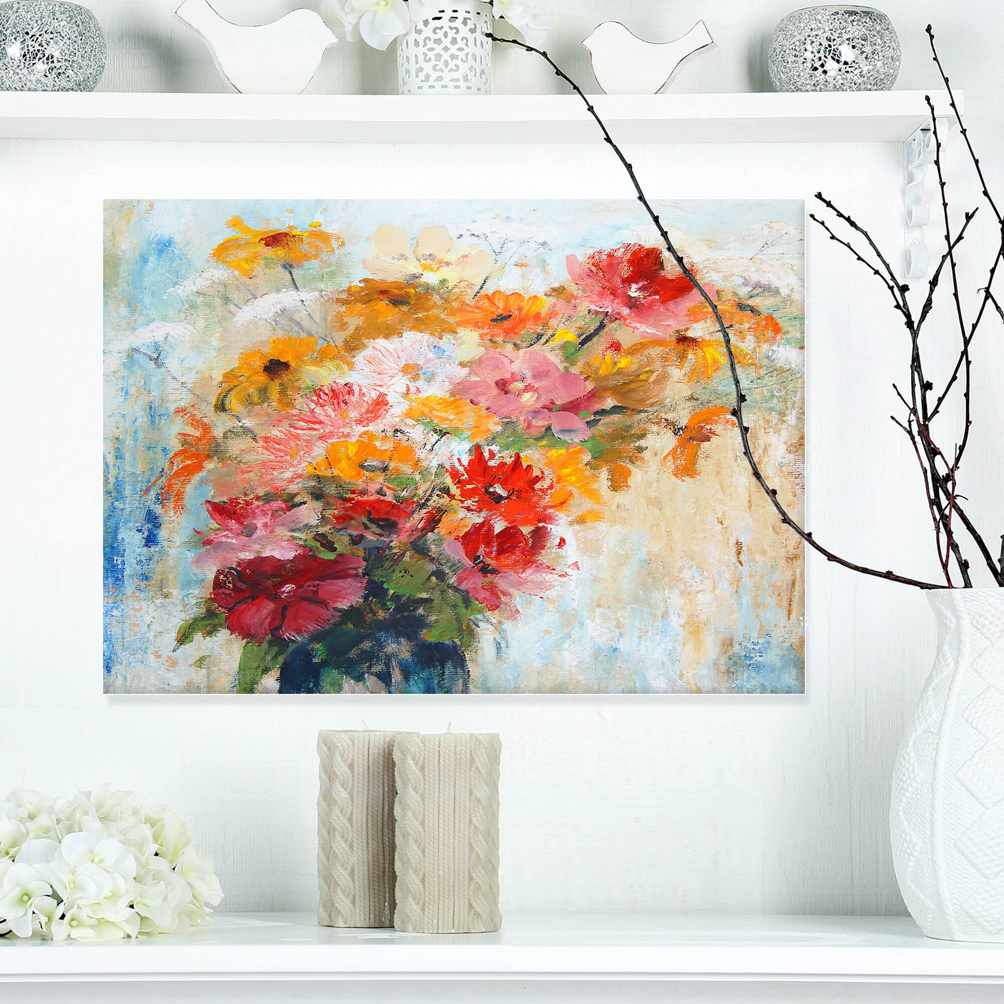 Designart - Flowers in Vase Painted