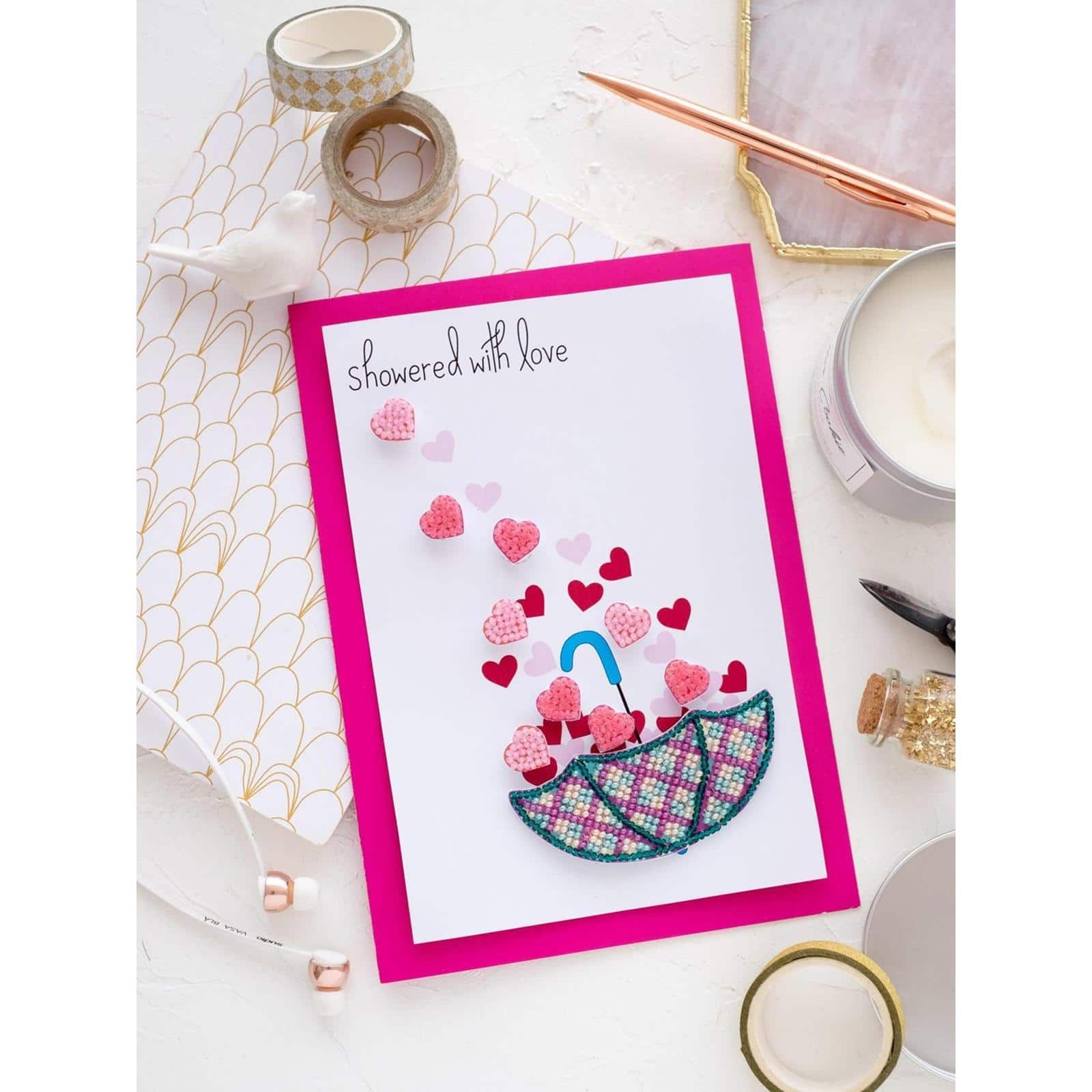 Abris Art Love Rain Postcard Cross Stitch Kit
