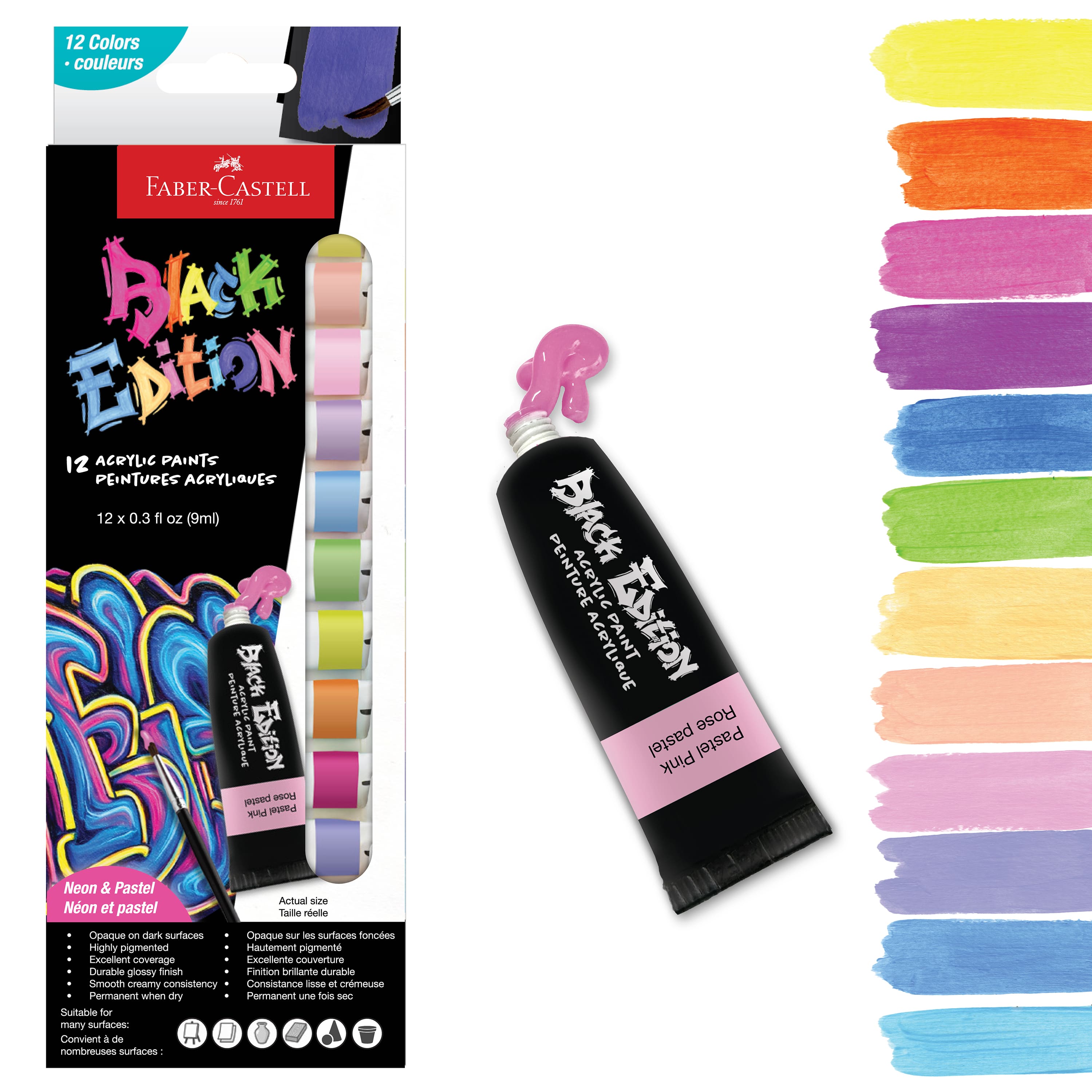 Faber-Castell® Black Edition Neon Acrylic Paint Tubes