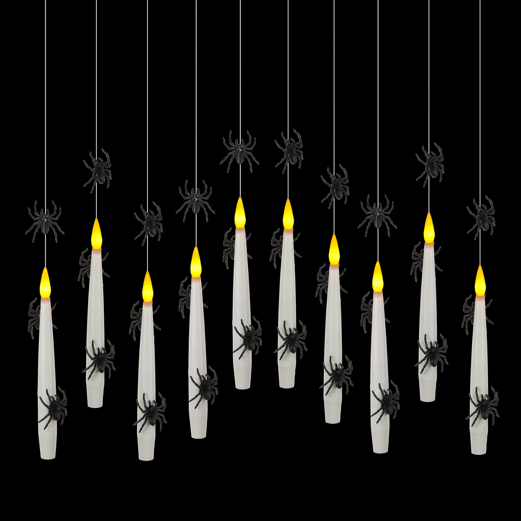 White Taper LED Hanging Candles with Spiders, 10ct. by Ashland®