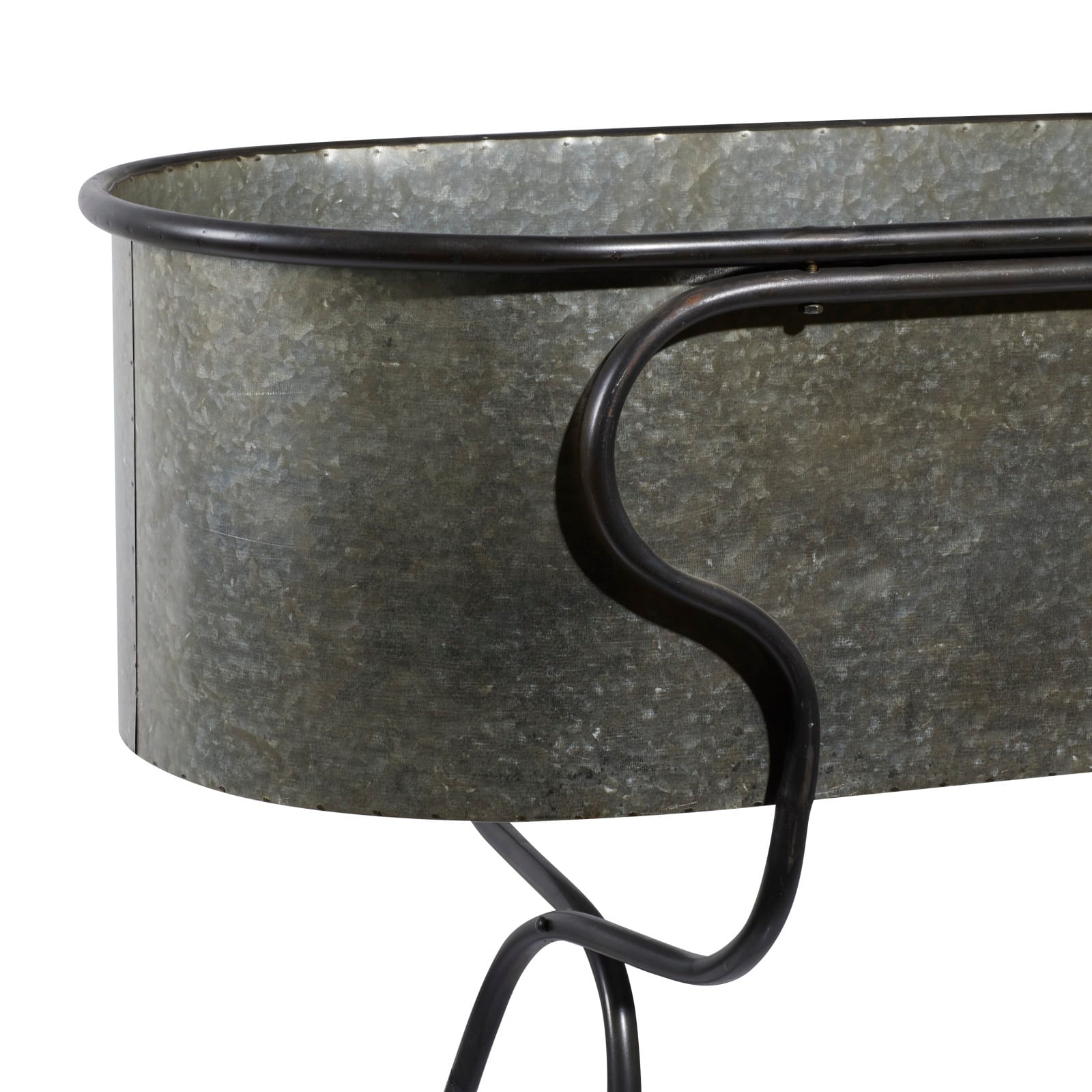 38" Gray Metal Farmhouse Planter