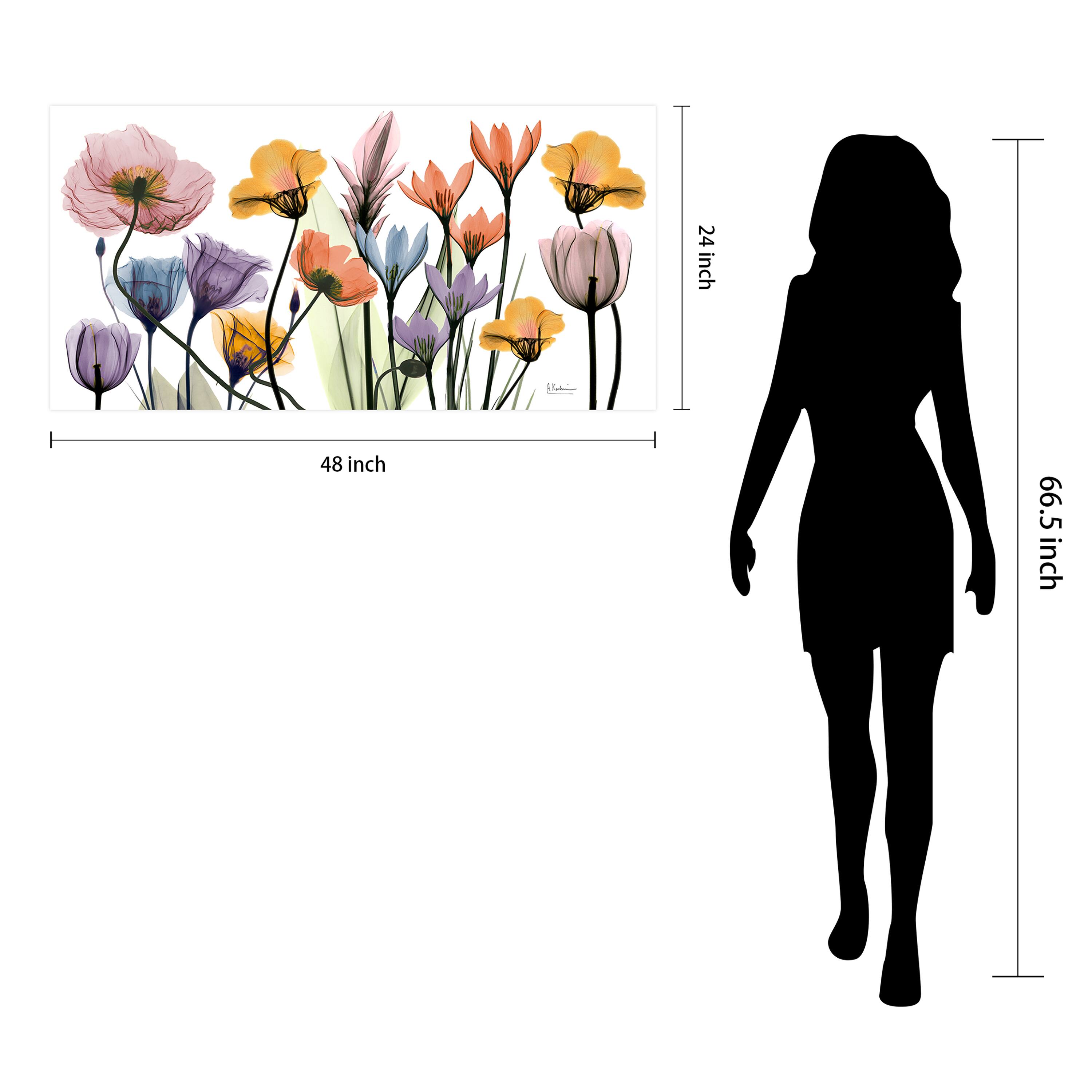 Empire Art Direct 24" x 48" Flowerscape Portrait Frameless Printed Tempered Glass Wall Art