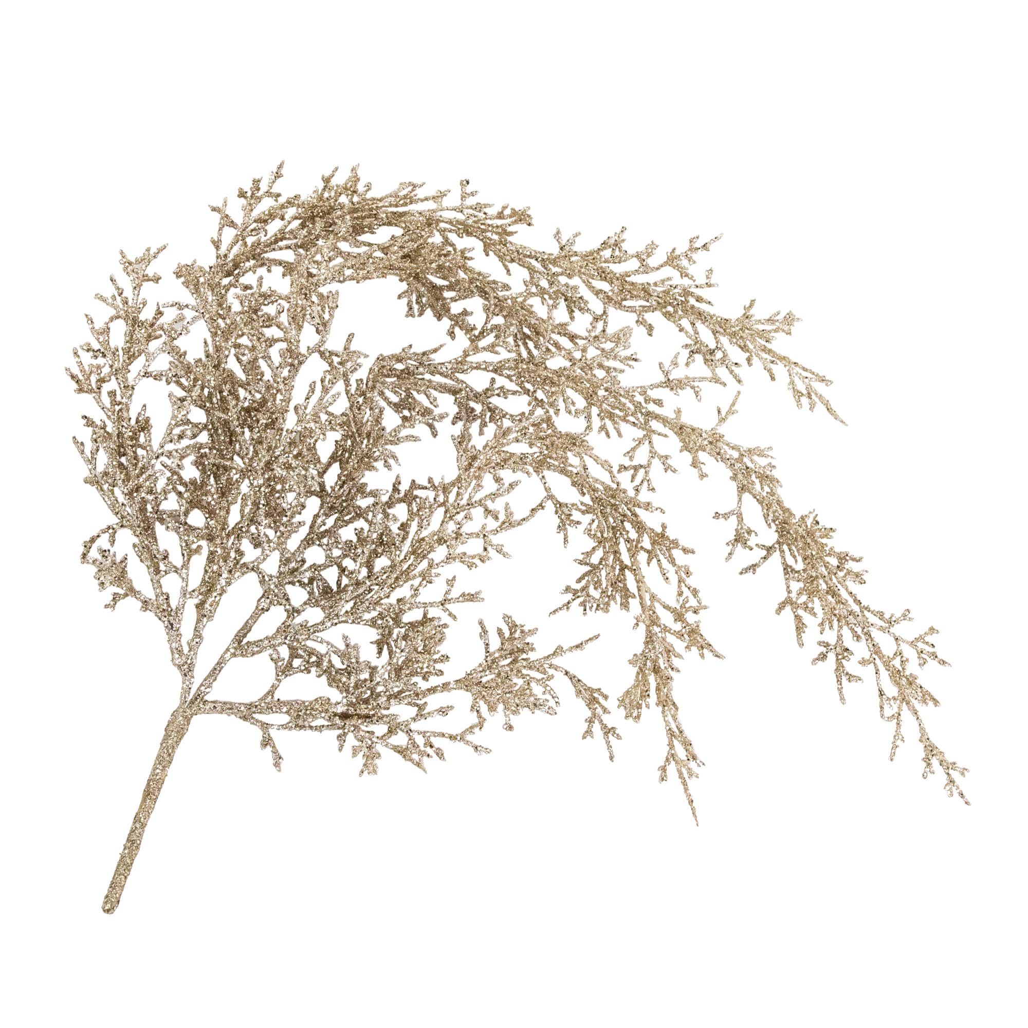 24" Golden Glittered Pine Christmas Spray