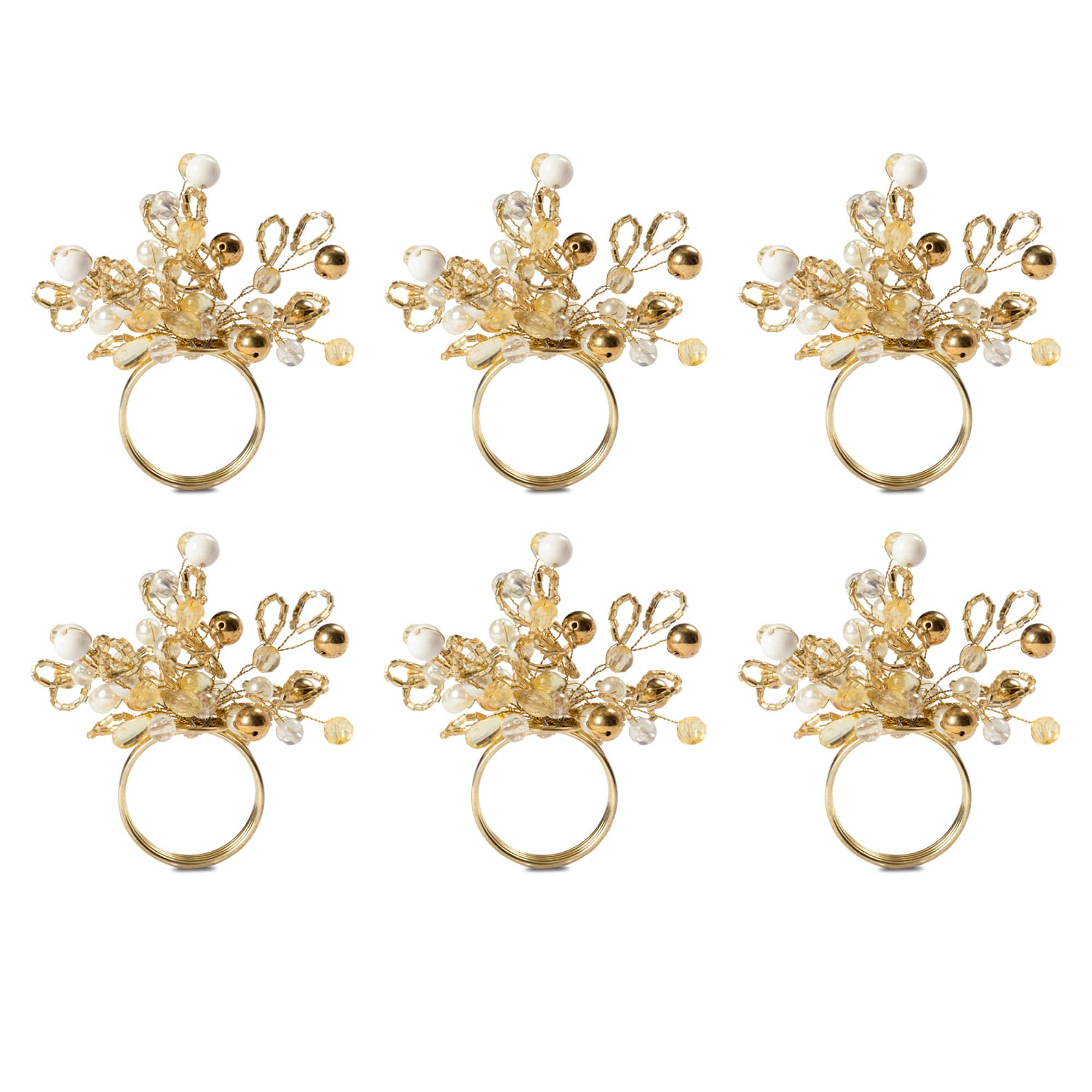 DII® Gold Multi Bead Napkin Rings, 6ct.