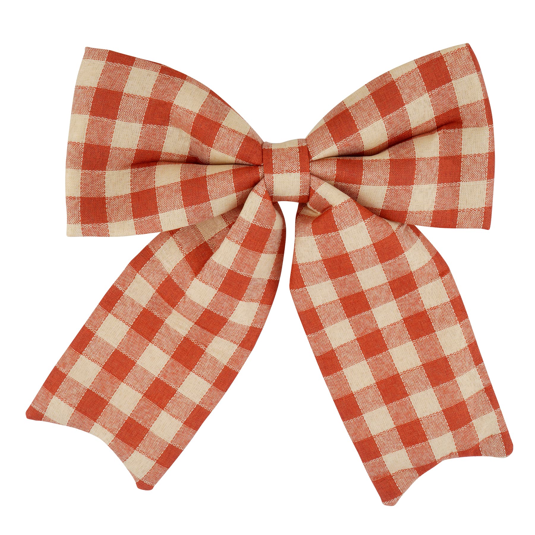 15" Orange Plaid Puffy Bow by Celebrate It®
