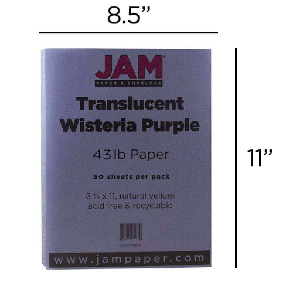 JAM Paper 8.5" x 11" Translucent Vellum Cardstock, 250ct.