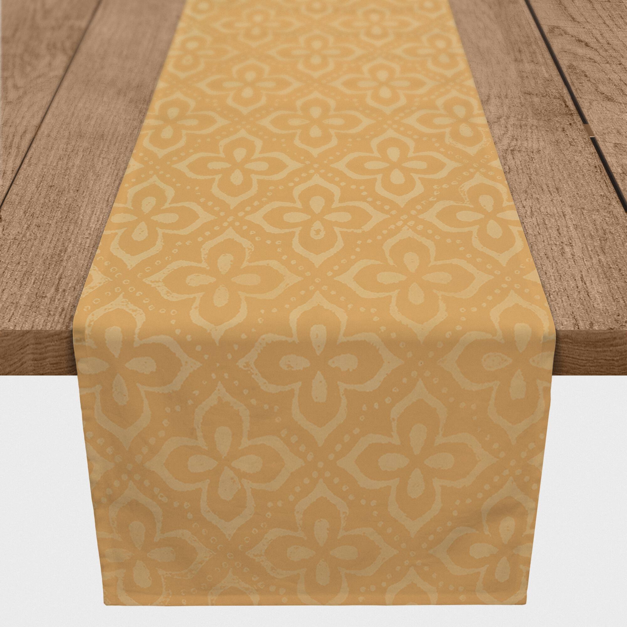 Yellow Medallion Indoor/Outdoor Table Runner