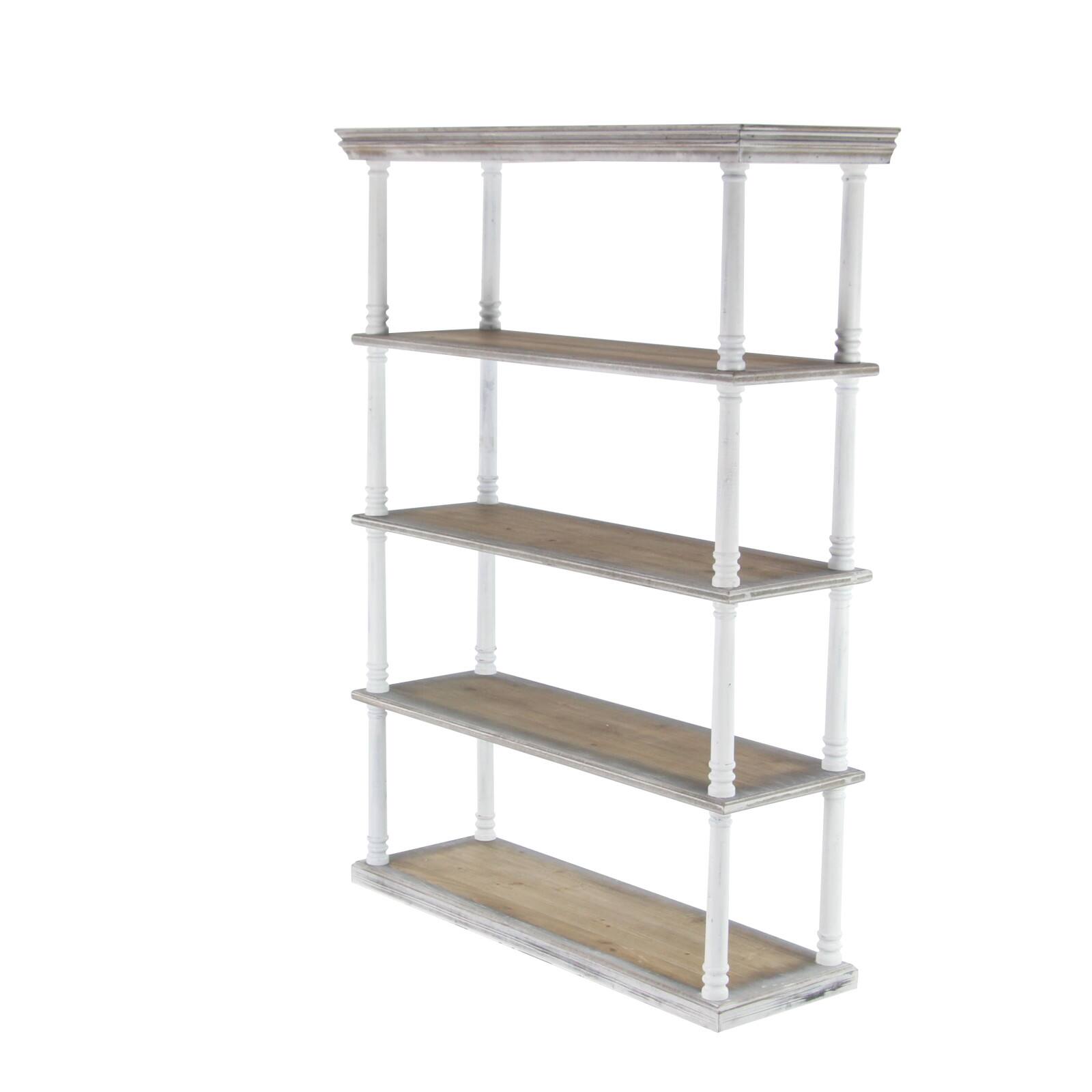 Brown Wood Farmhouse Shelving Unit, 64 " x 47 " x 15 "