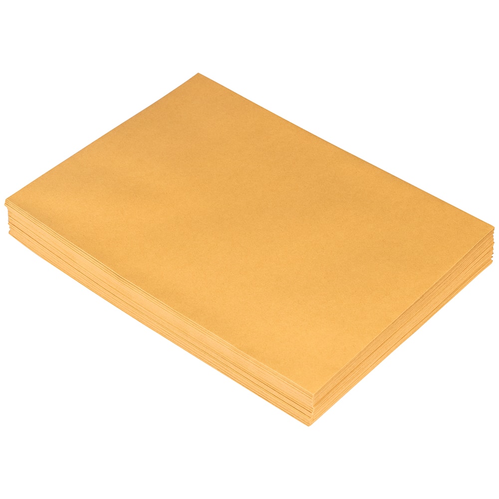 JAM Paper Brown Kraft Manila Open End Catalog Premium Envelopes with Peel & Seal Closure