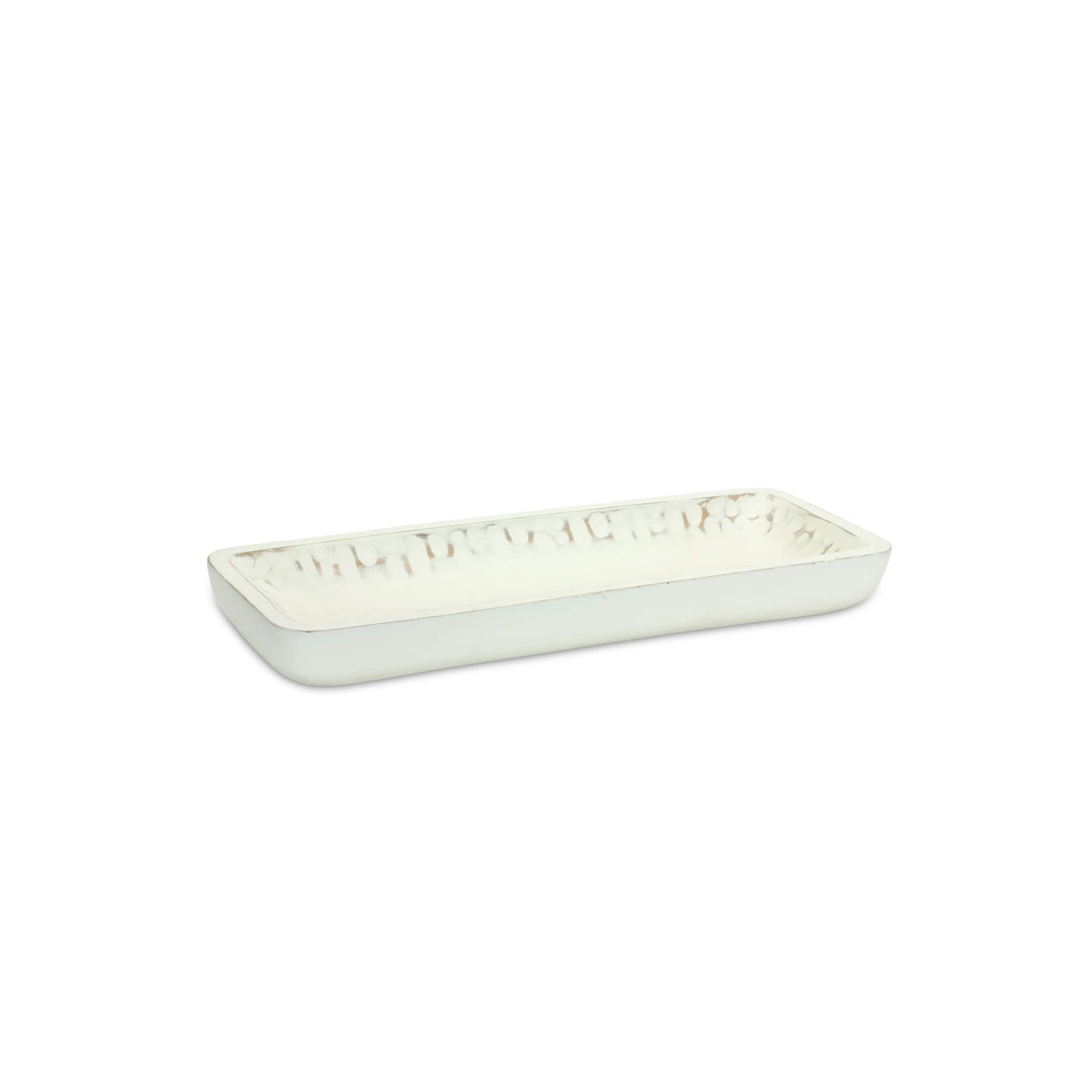 White-Washed Mango Wood Tray Set