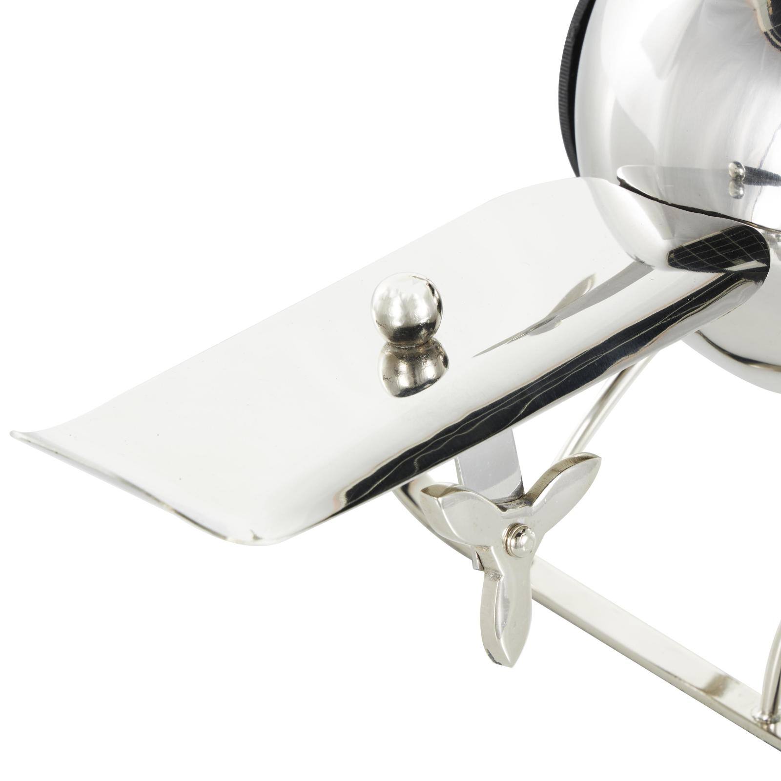 19" Silver Stainless Steel Decorative Airplane Clock