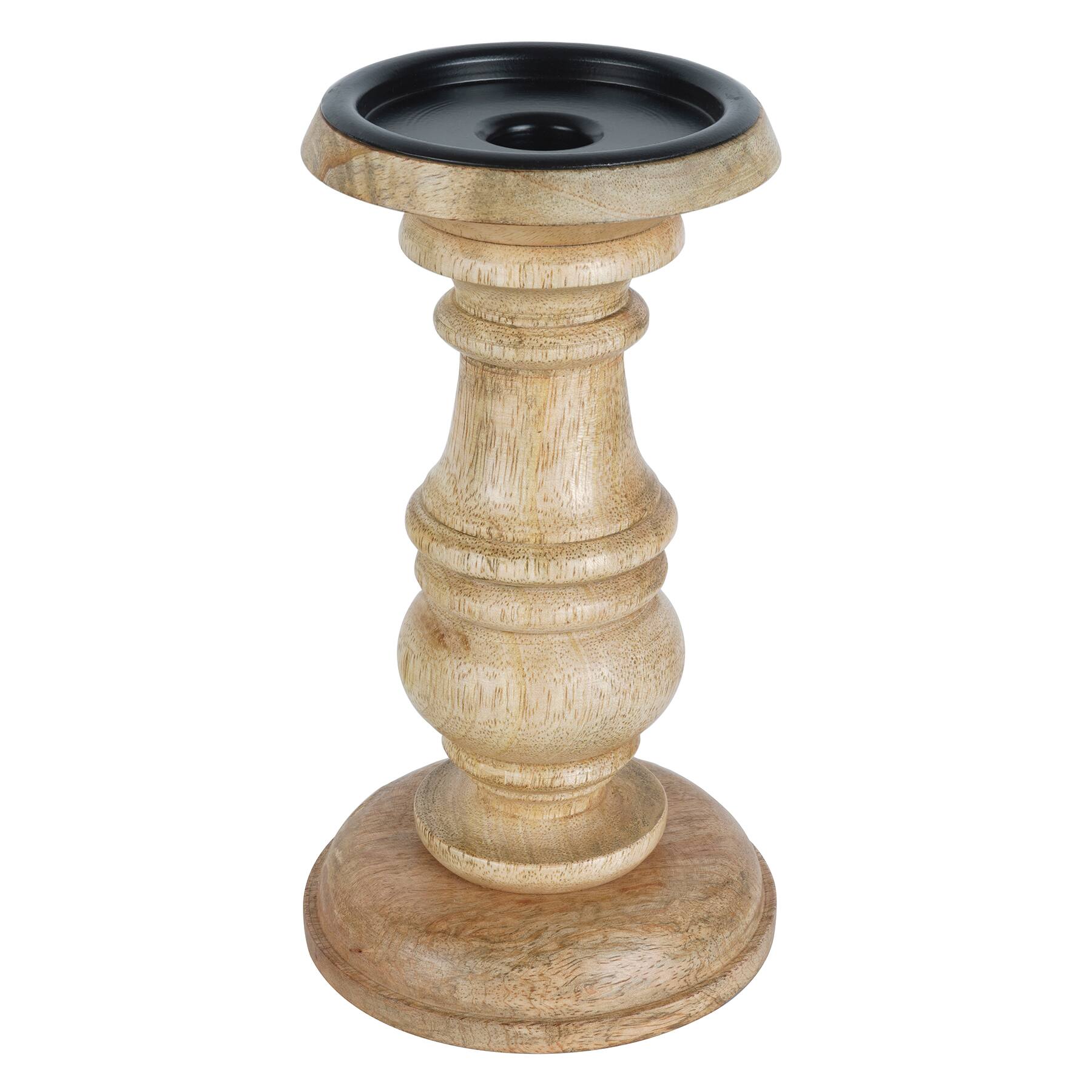 Wood Carved Pillar Candle Holder by Ashland®