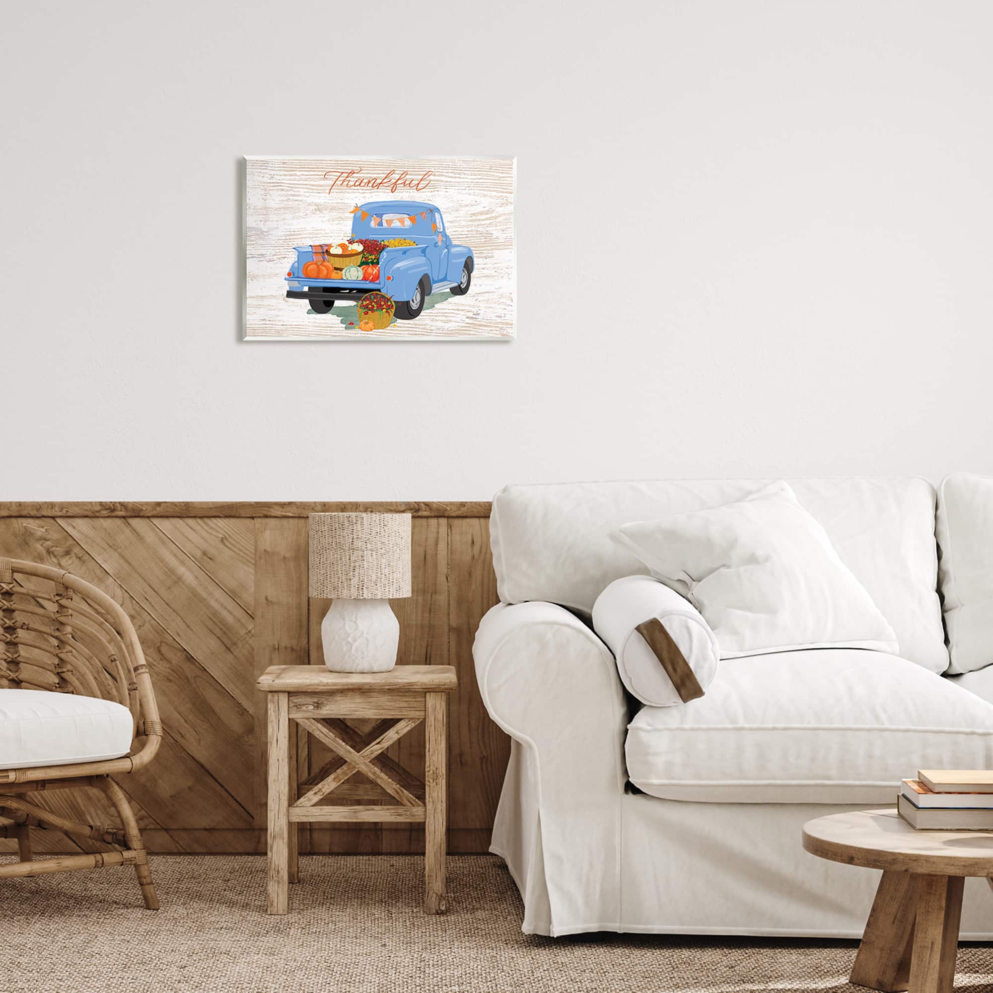 Stupell Industries Thankful Truck Harvest Wall Plaque