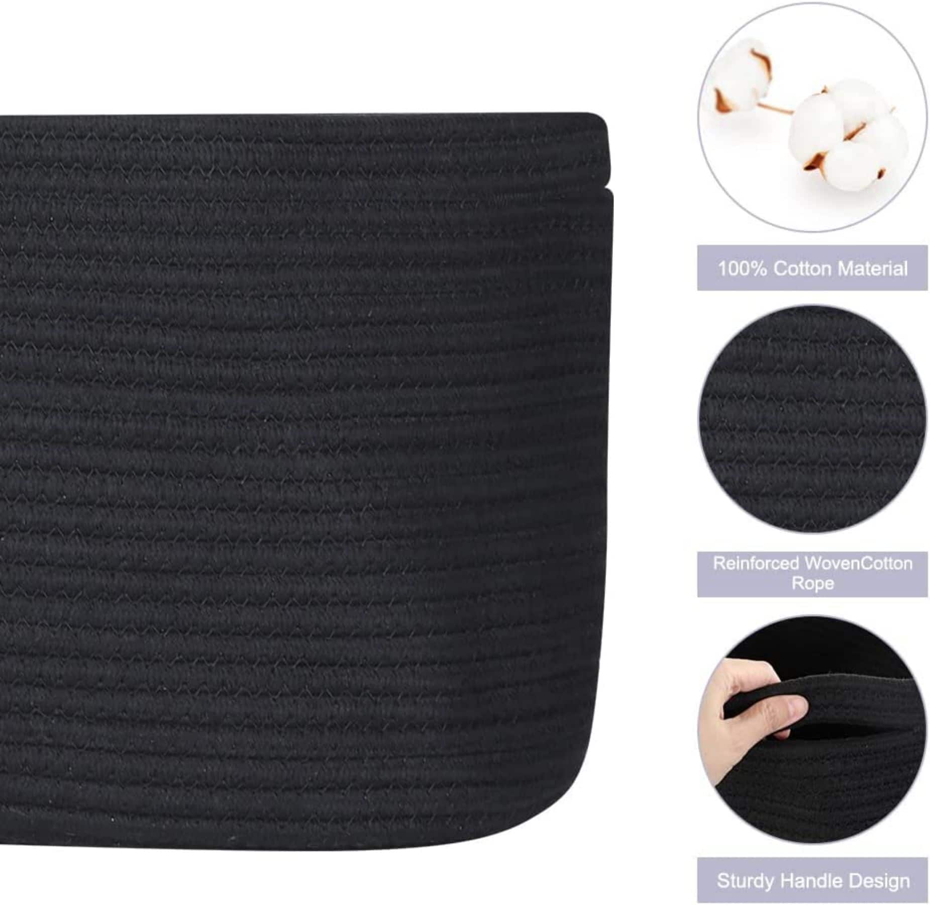 NEX™ Black Cotton Rope Storage Baskets, 3ct.