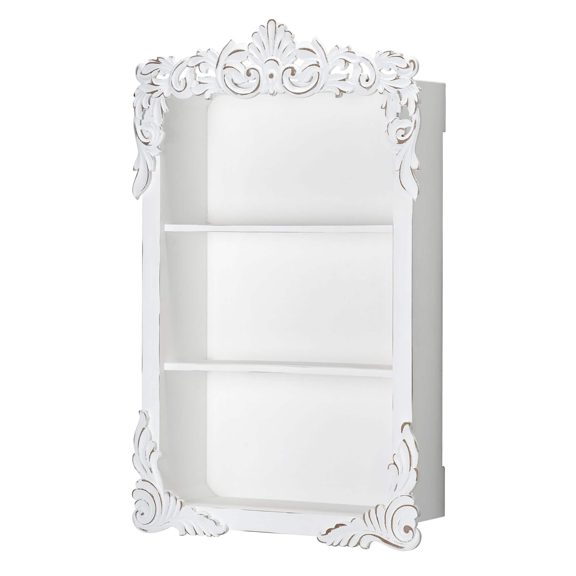 American Art Decor Balos Carved Wall Shelves - 18" x 28" x 6"