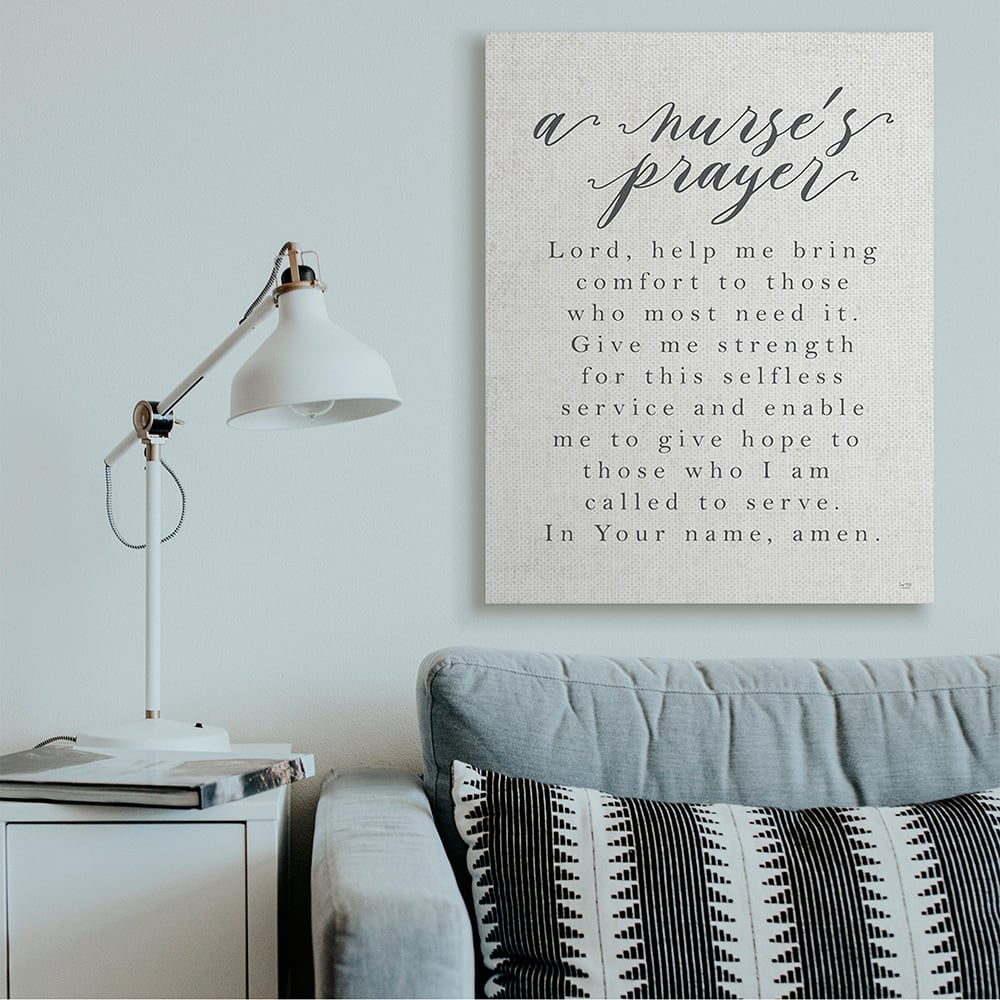 Stupell Industries A Nurse's Prayer Inspirational Office Faith Canvas Wall Art