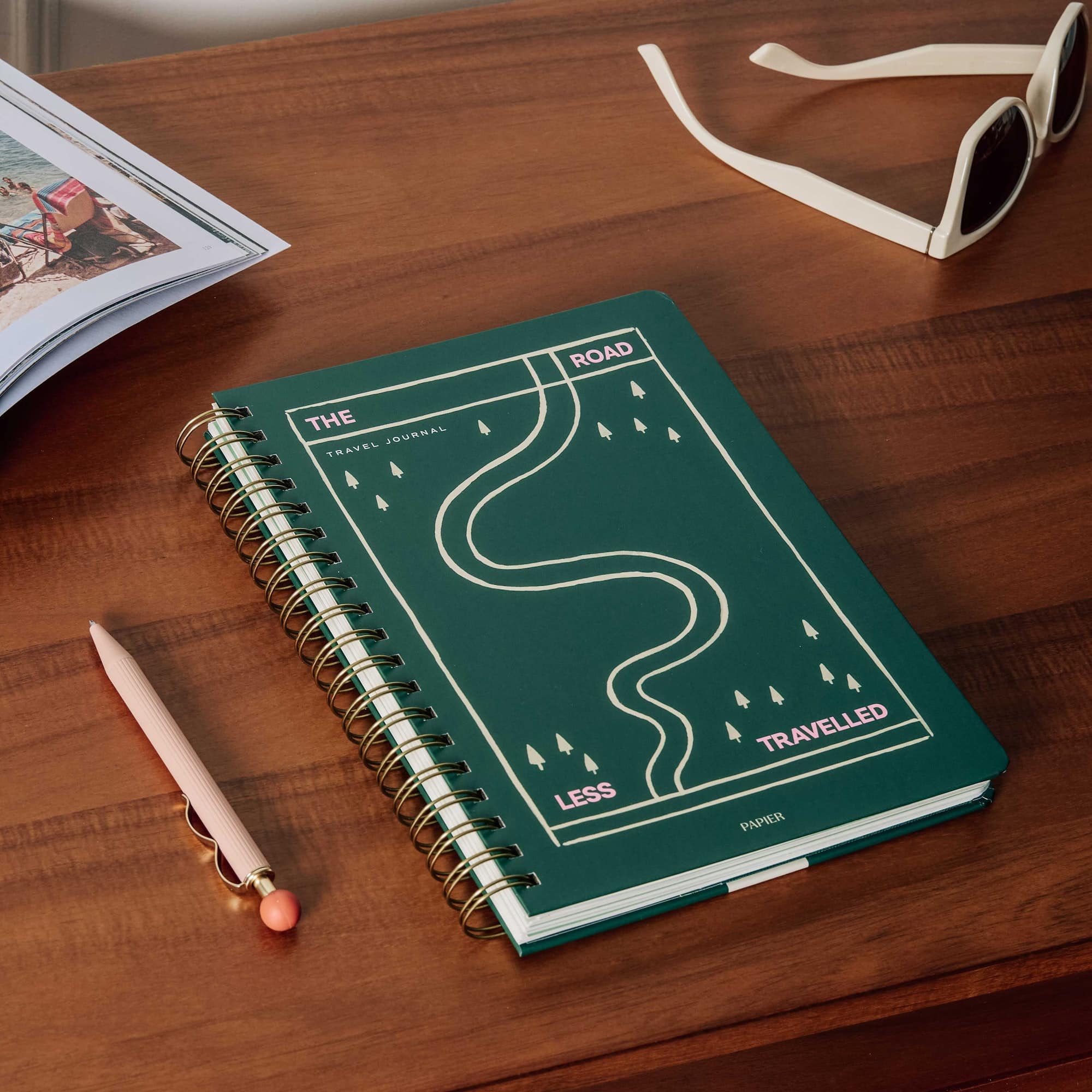 Papier 7.75" x 10" Off Piste Hardcover Spiral Guided Travel Journal