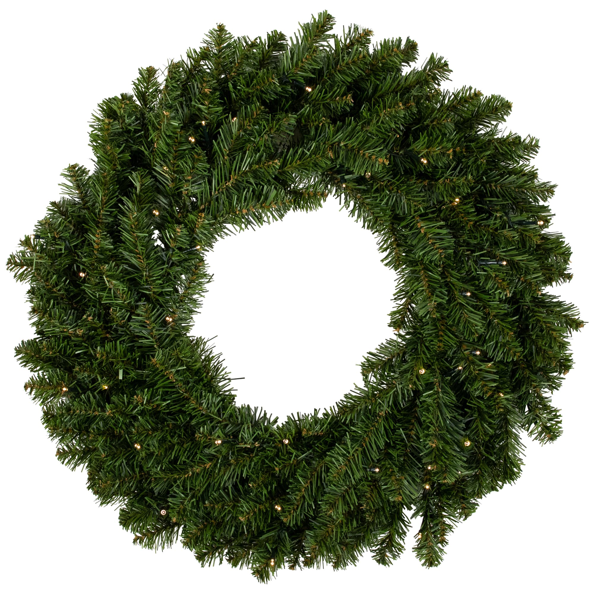 24" Pre-Lit Canadian Pine Artificial Christmas Wreath