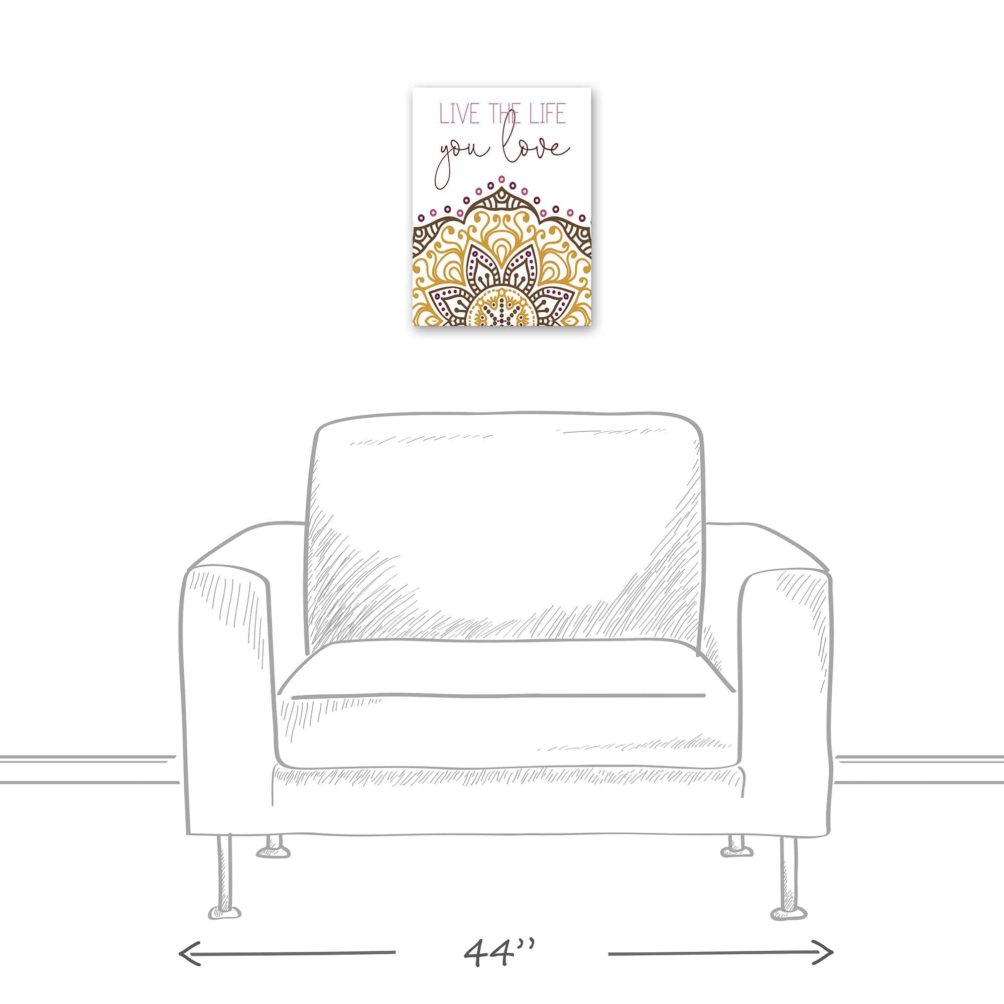 Live The Life You Love Yellow 12" x 16" Canvas Wall Art