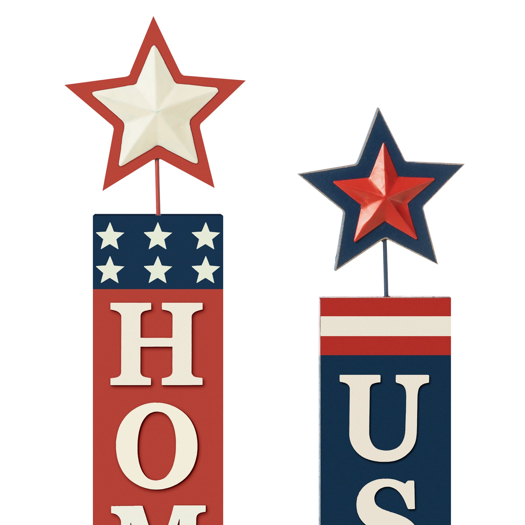 Glitzhome® Americana Firecracker Table Sign Set