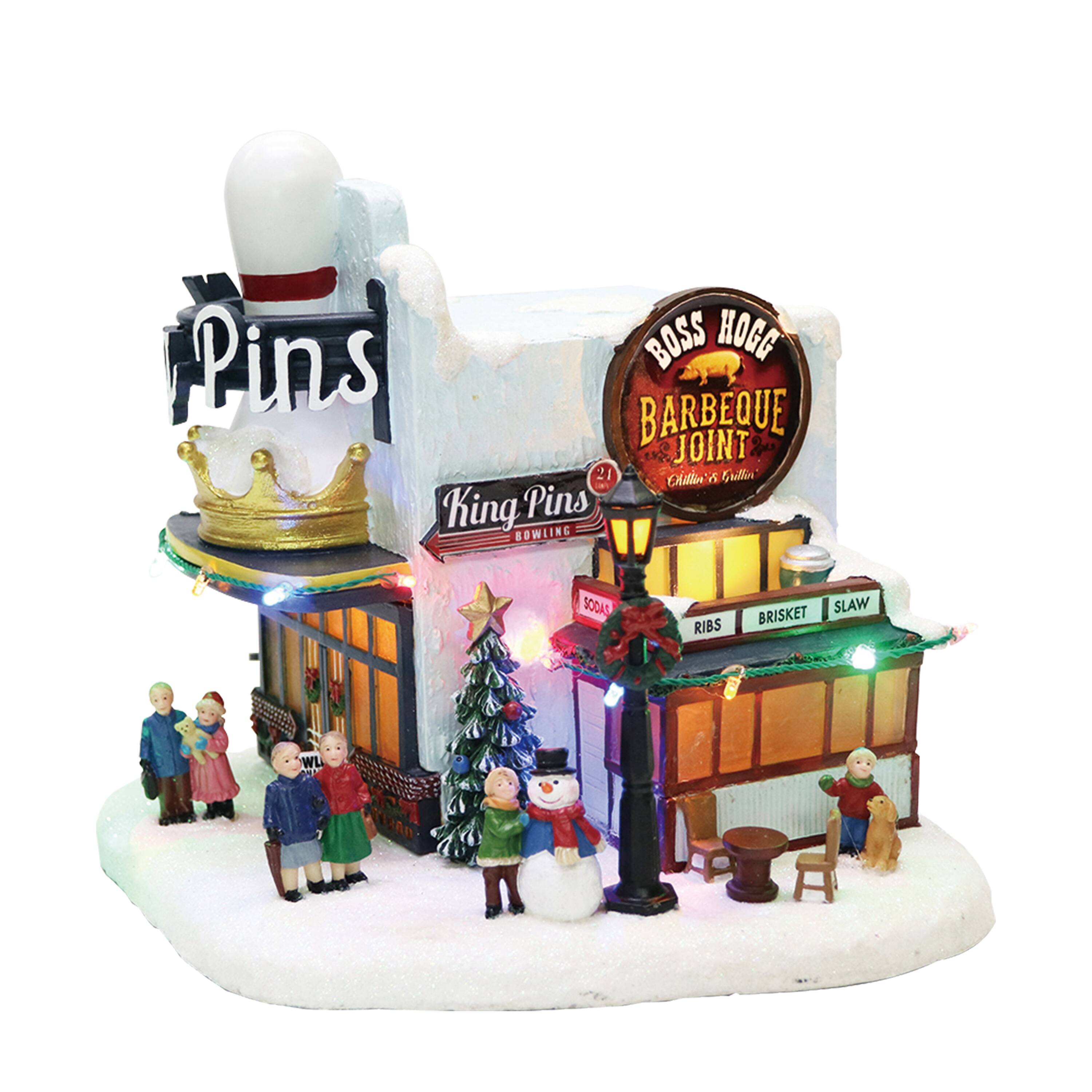 Moments in Time 8.4" King Pins Bowling Alley & Boss Hogg Barbeque Joint Décor