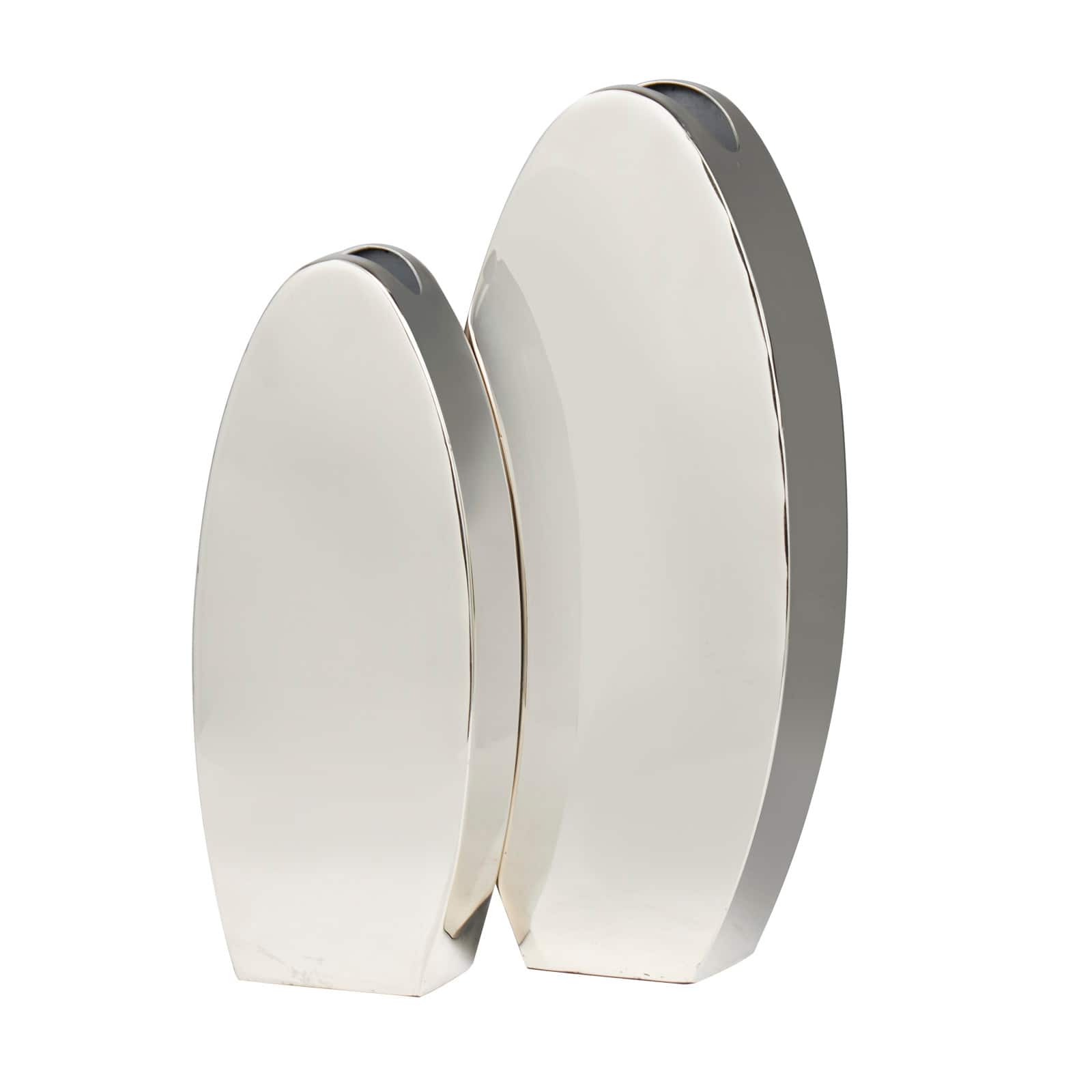 Silver Stainless Steel Vase with a Sleek Mirror Finish Set