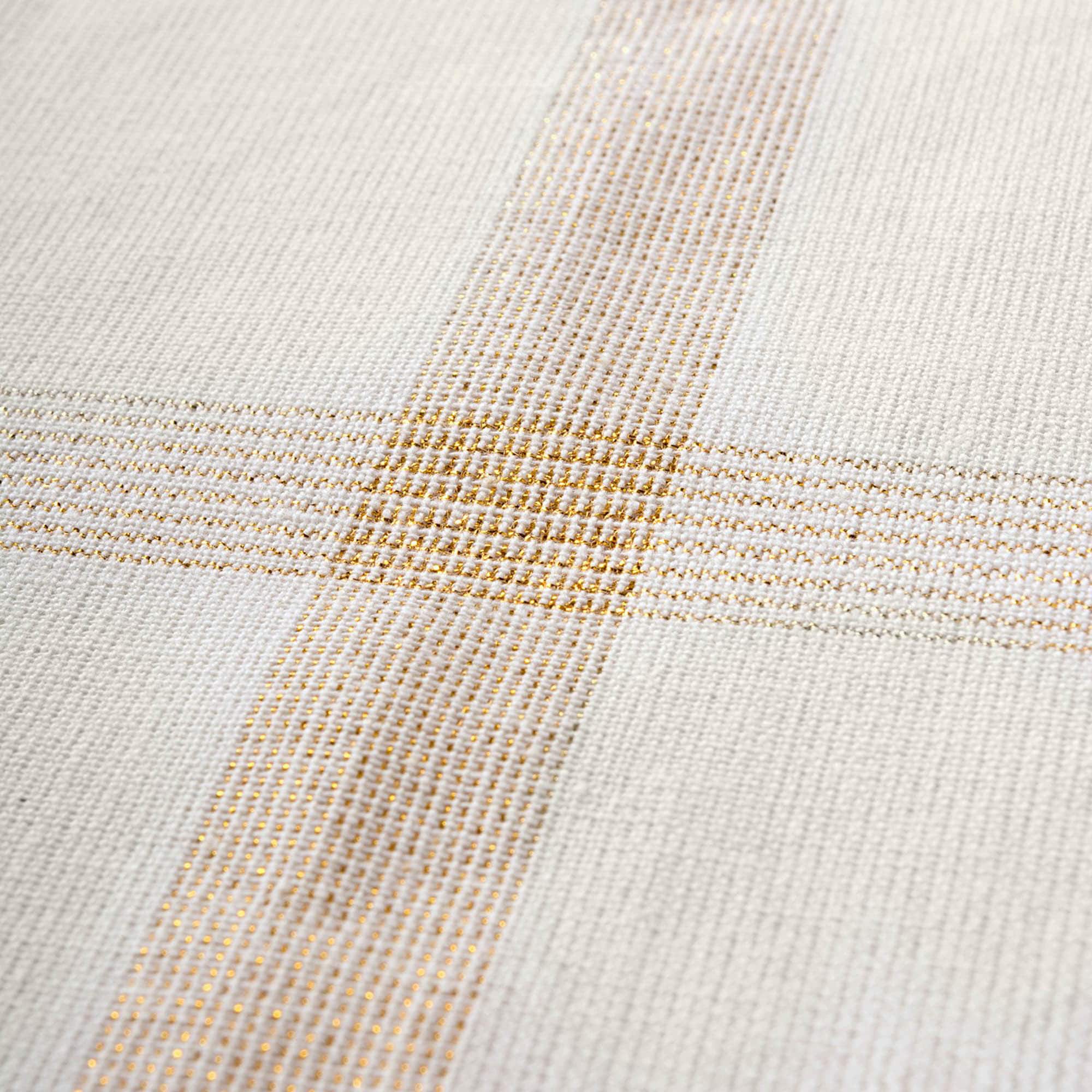 DII® 120" Gold Lurex Plaid Tablecloth