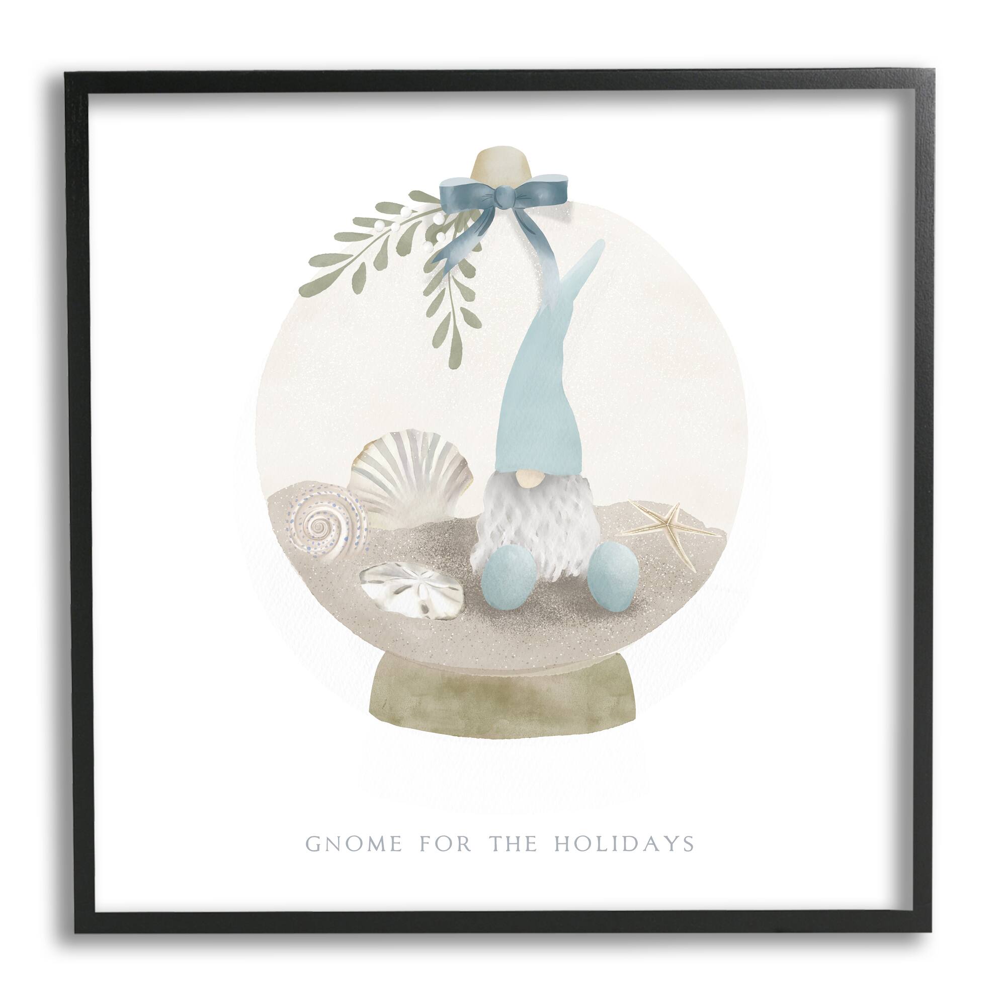Stupell Industries Gnome For The Holidays Seashells Framed Giclee Art
