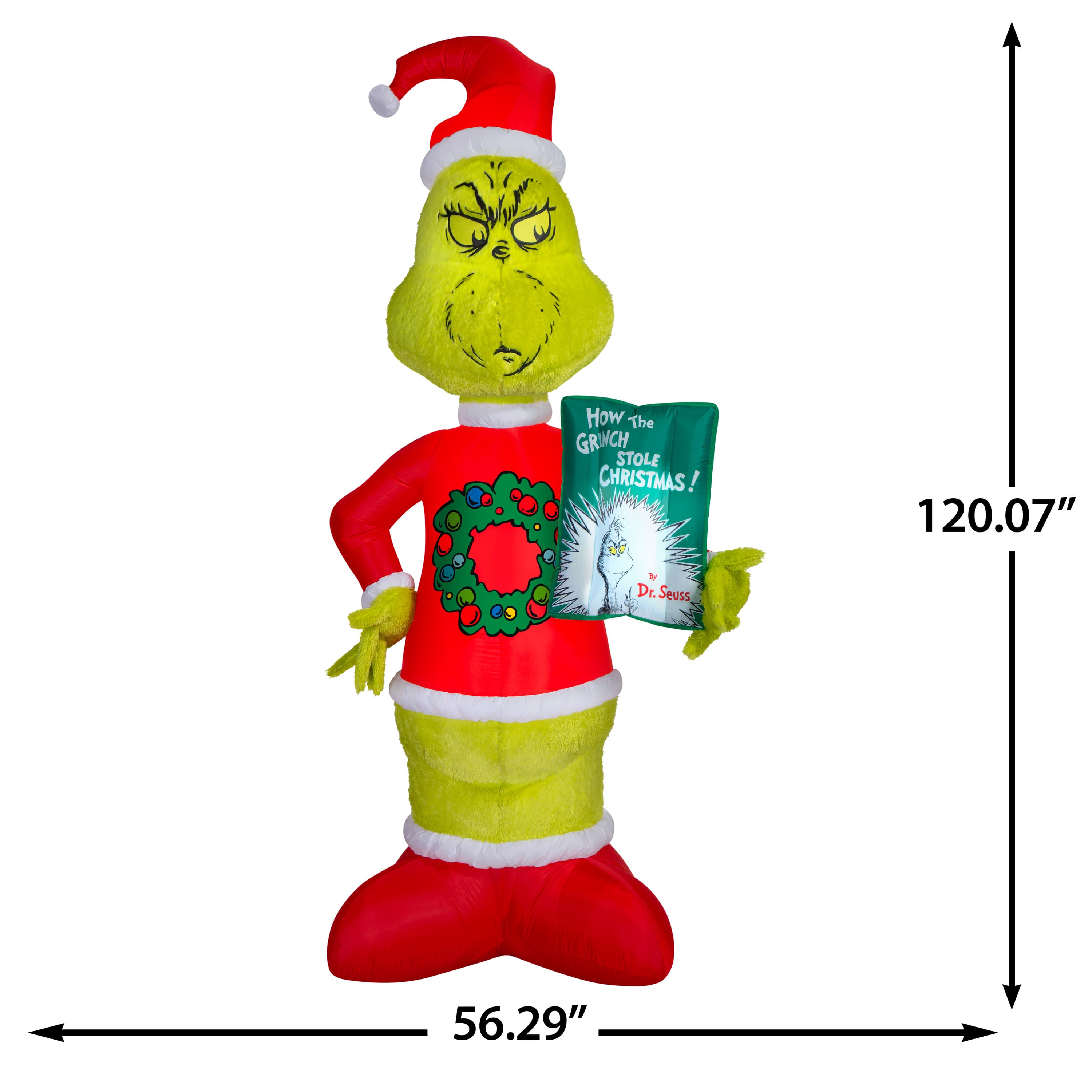 10ft. Airblown® Inflatable Grinch Fuzzy Plush Christmas Light Décor