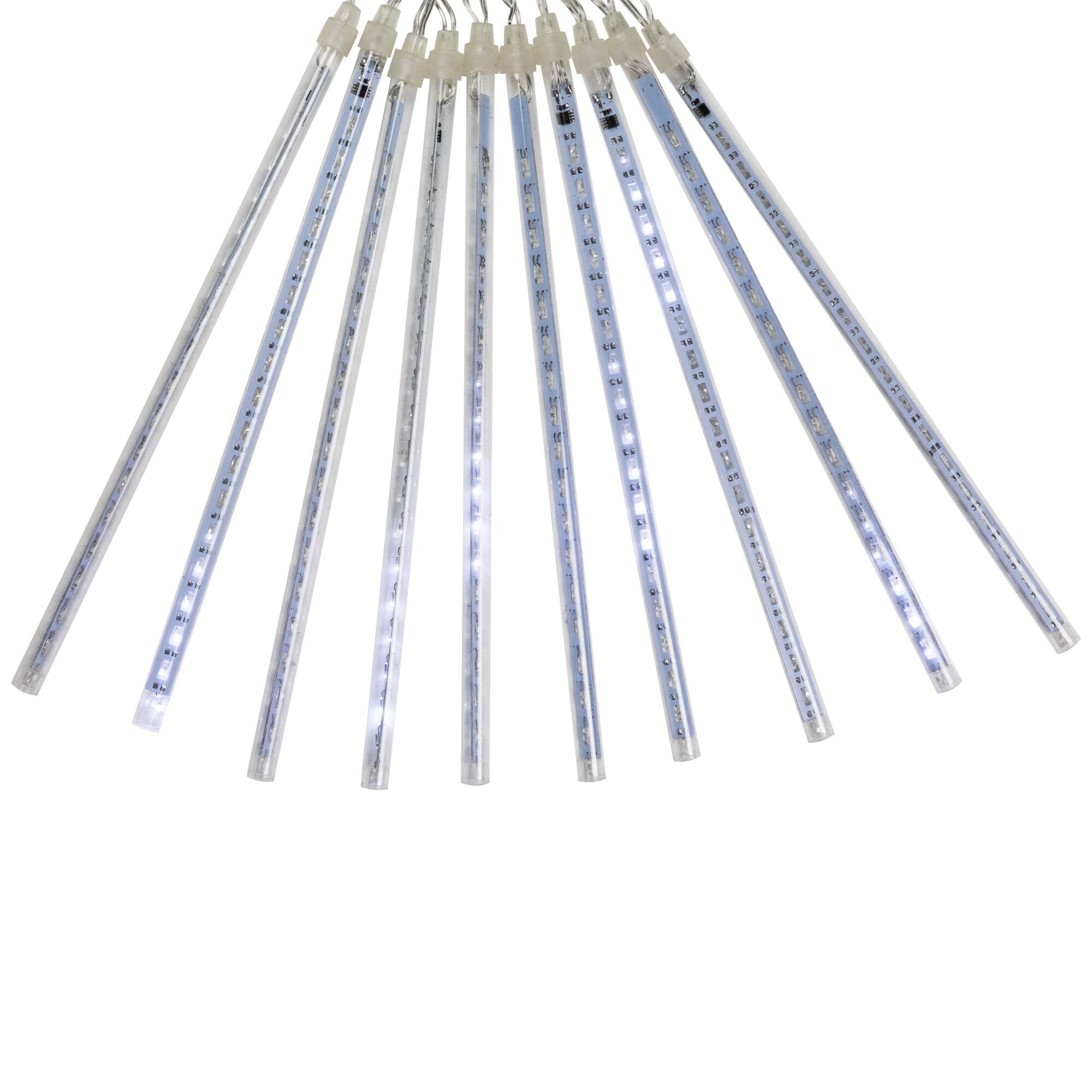 LED Lighted Snowfall Icicle Christmas Lights - Polar White - 15' Clear Wire - 10ct