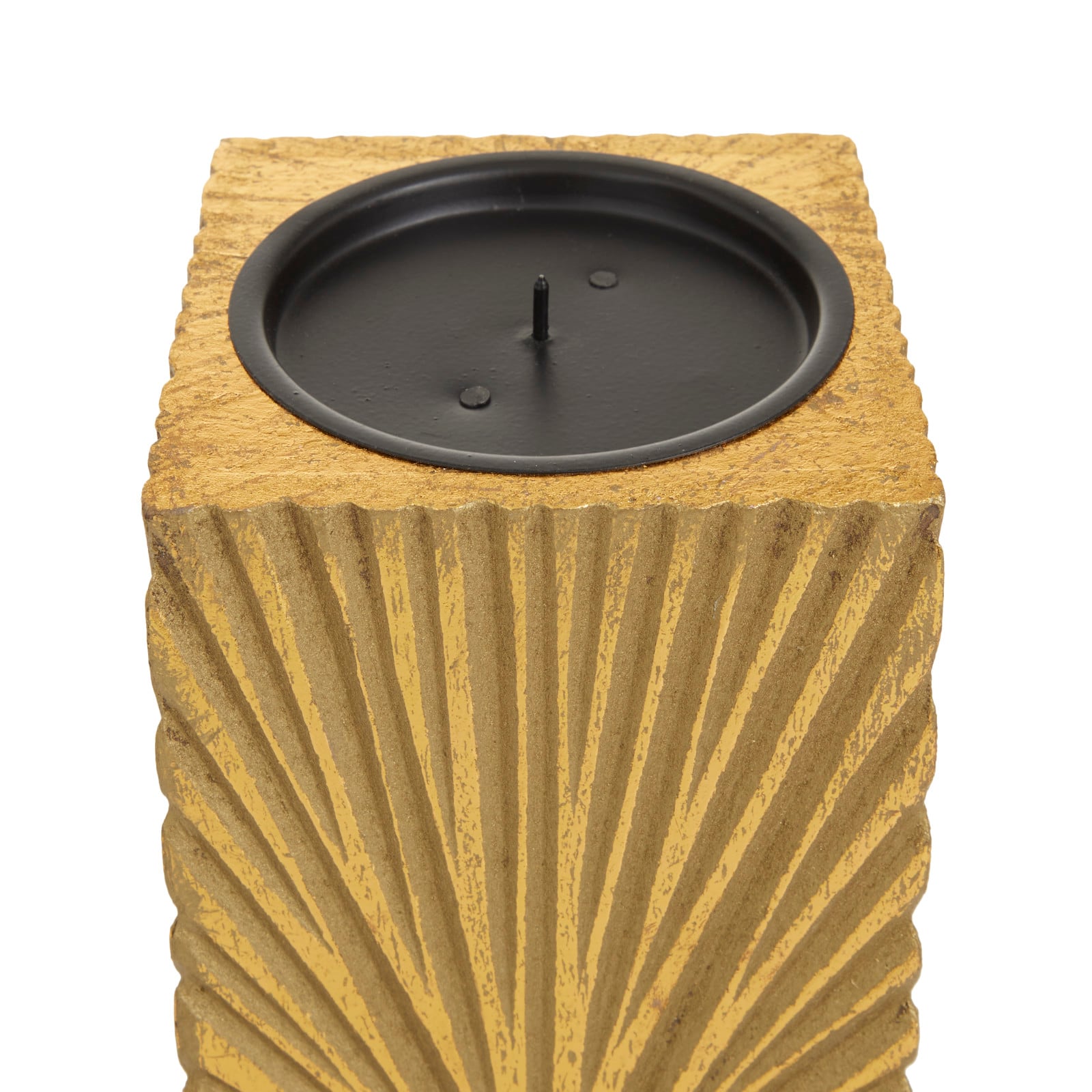 CosmoLiving by Cosmopolitan Gold MDF Contemporary Candle Holder, 12" x 10" x 8"