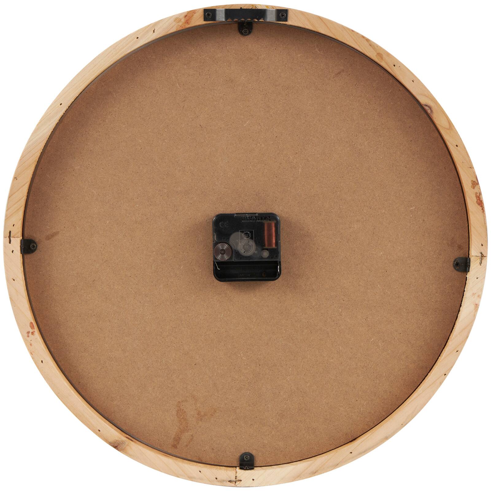 16" Light Brown Framed Wall Clock