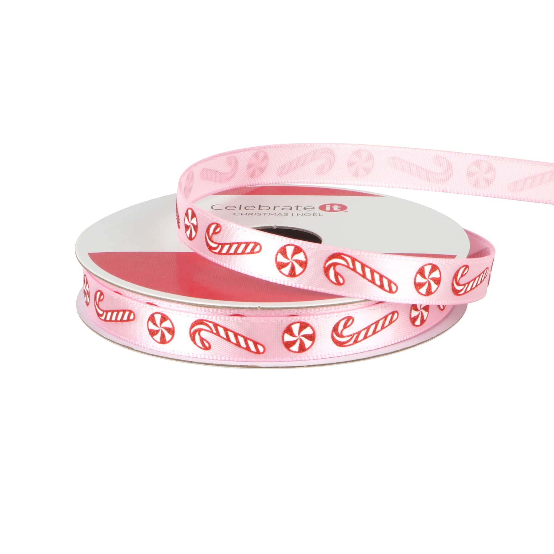 3/8" x 4yd. Pink Peppermint Candy Ribbon by Celebrate It®