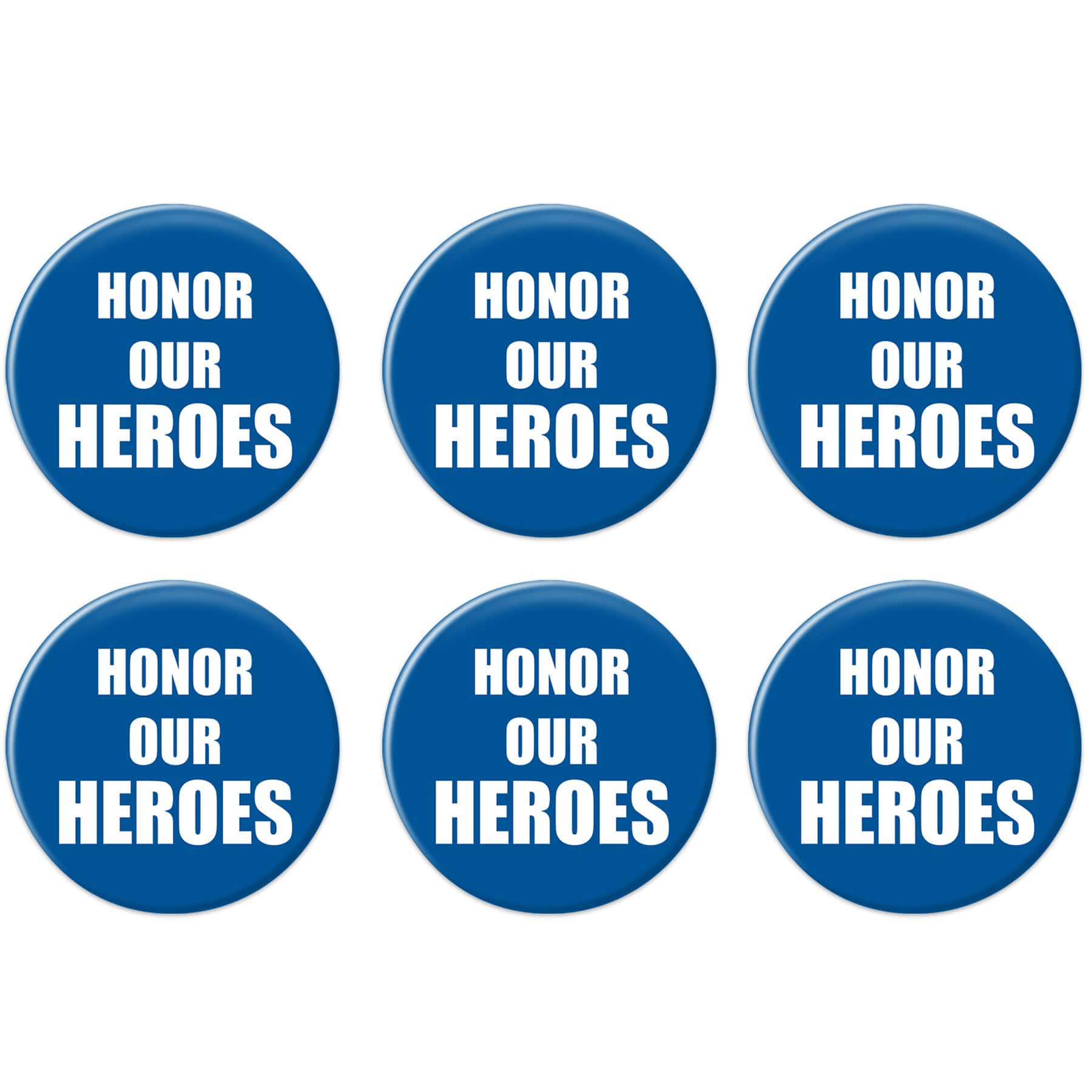 Beistle 2" Blue Honor Our Heroes Buttons, 6ct.