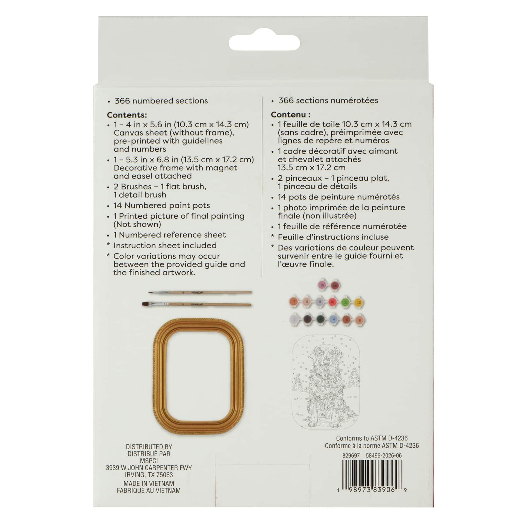 Christmas Lights Dog Paint-by-Number Framed Mini Kit by Artist's Loft®