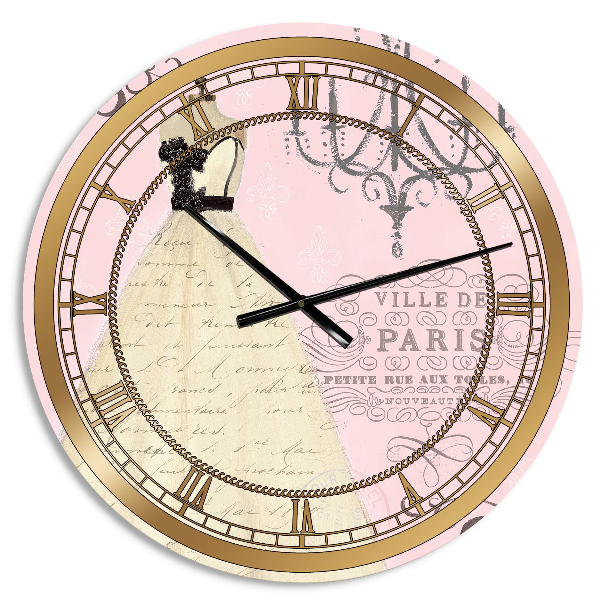 Designart 'French Chandeliers Couture Ii Glam Wall Clock
