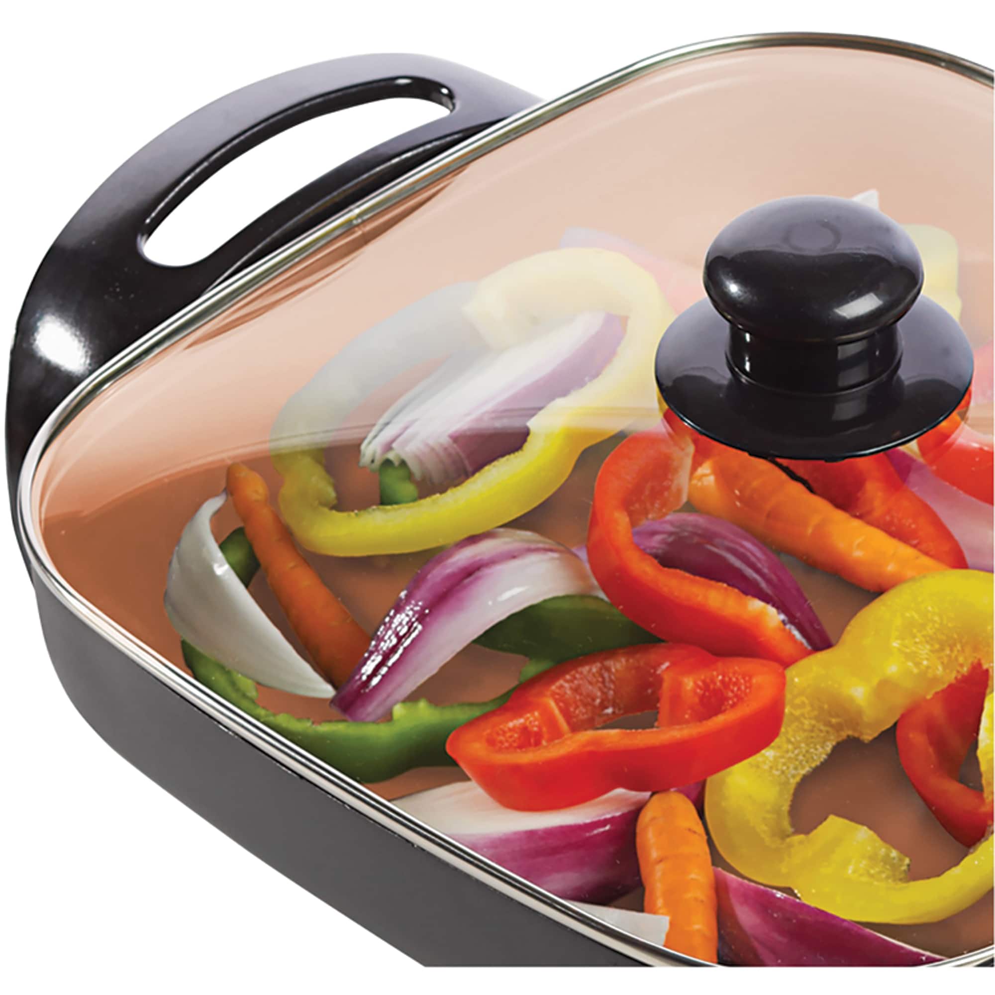 Brentwood 12" Copper Nonstick Electric Skillet with Glass Lid