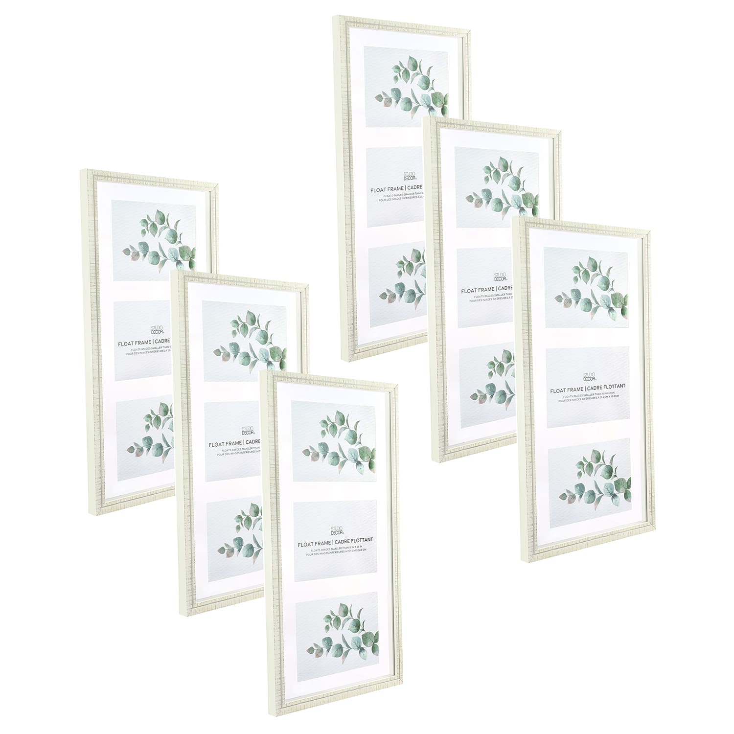 6 Pack: White Wooden 10" x 20" Float Frame, Alexandria by Studio Décor®