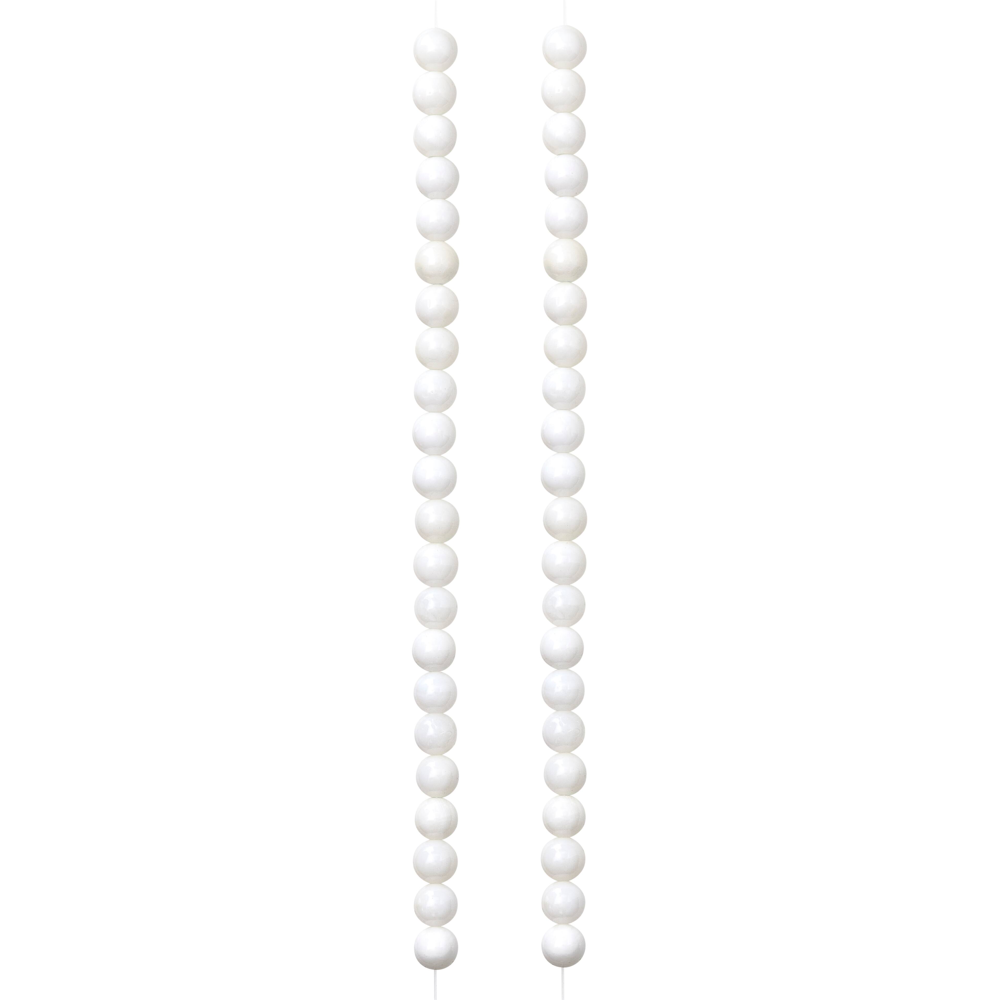 White Shell Round Beads, 6mm by Bead Landing™