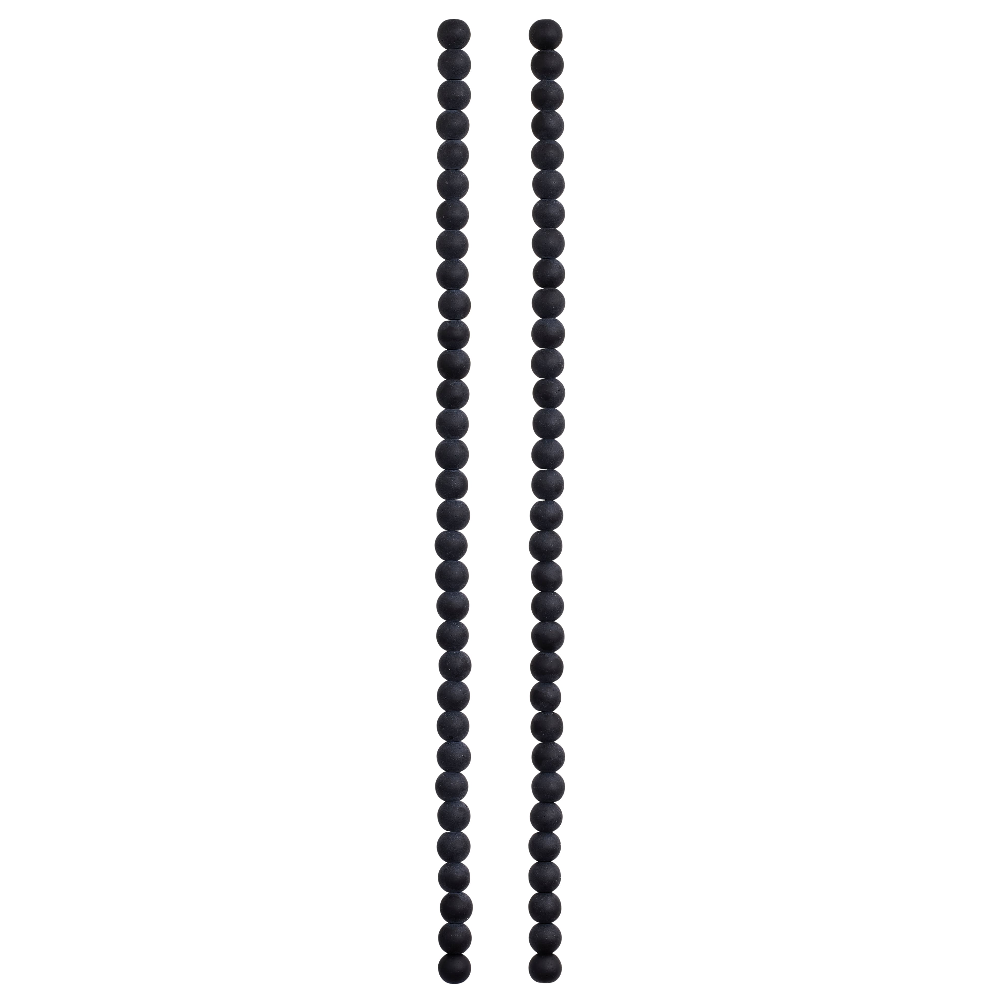 9 Pack: Jet Black Glass Round Beads, 6mm by Bead Landing™