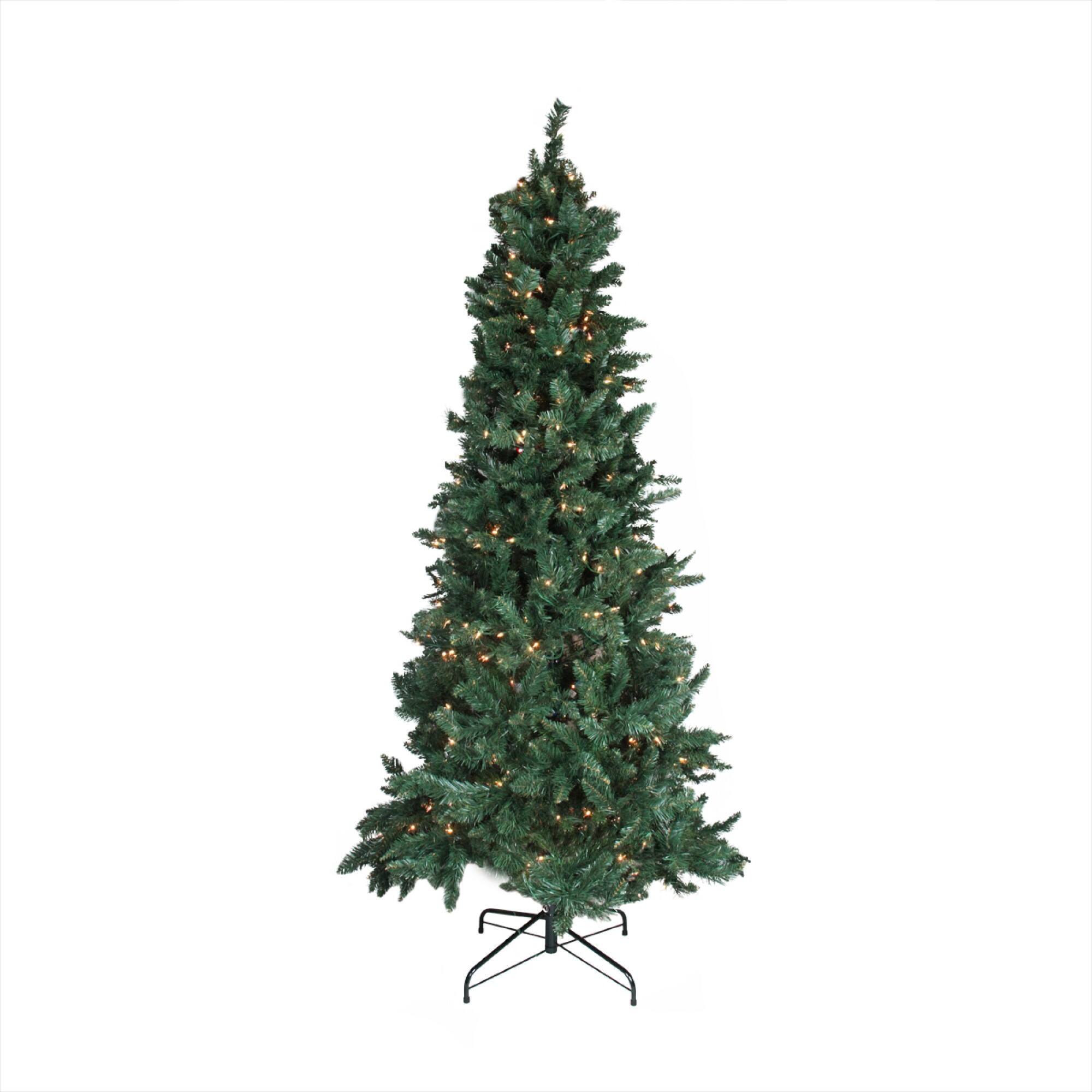 Northlight 9ft. Pre-lit Slim Pine Artificial Christmas Tree, Clear Incandescent Lights