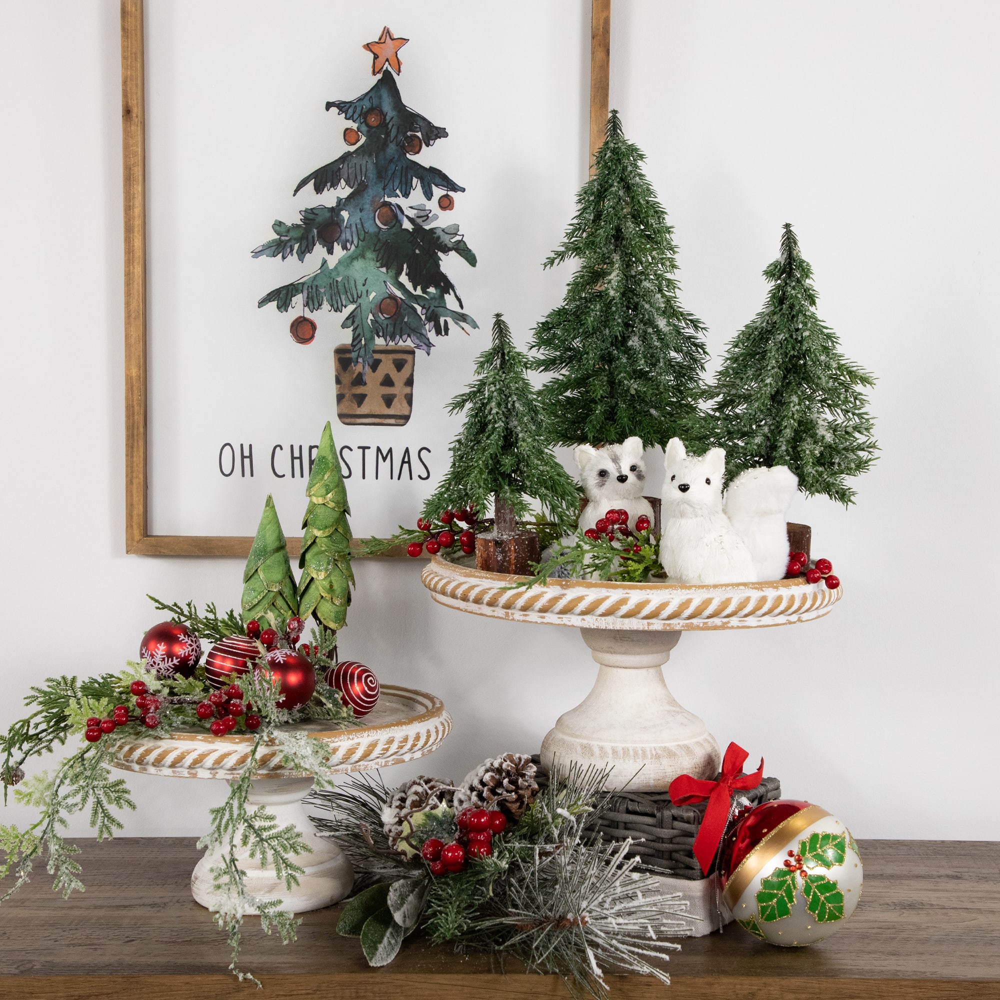 14" Unlit Frosted Icy Pine Christmas Tree in Jute Base