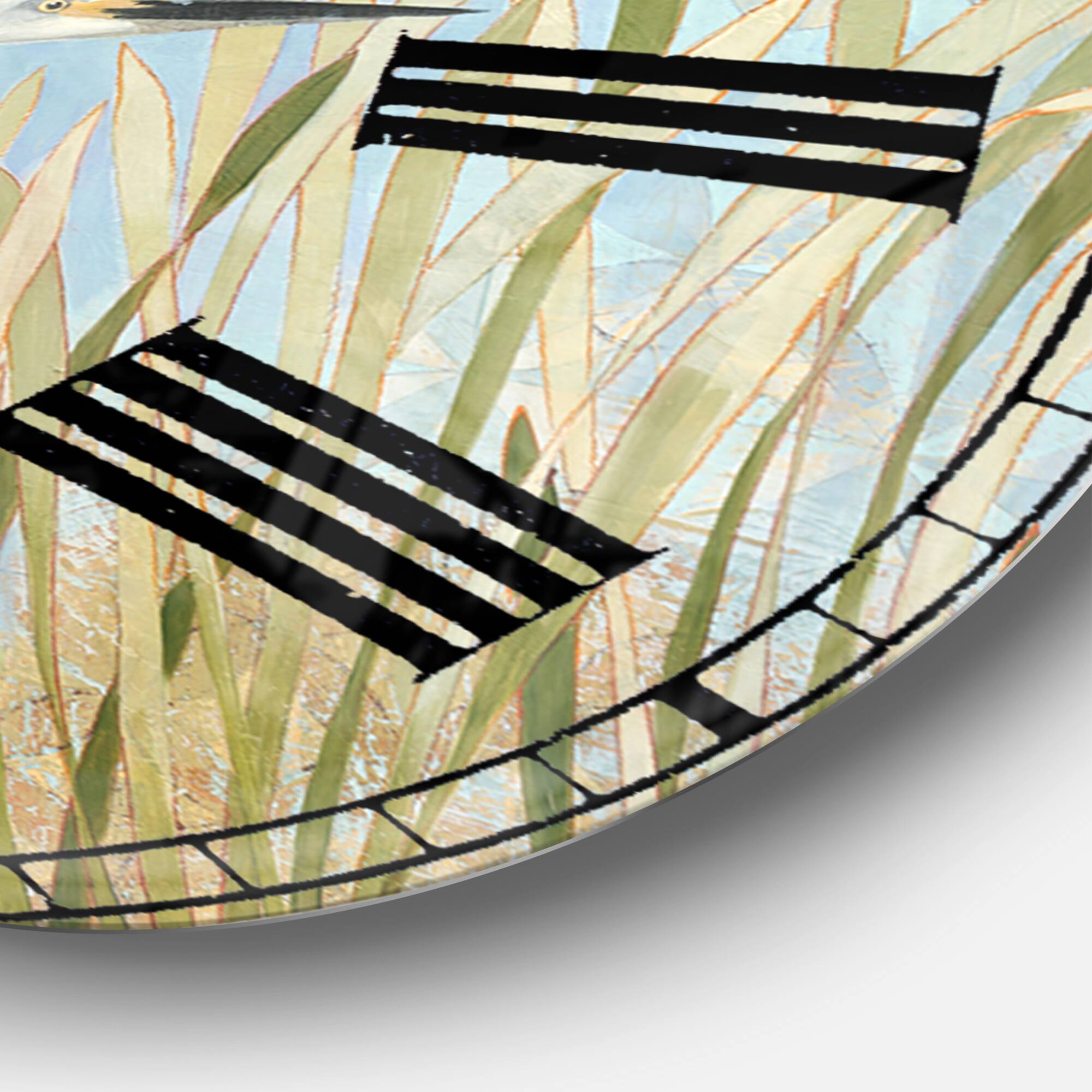 Designart 'Snowy Egret In Flight Vii Farmhouse Wall Clock