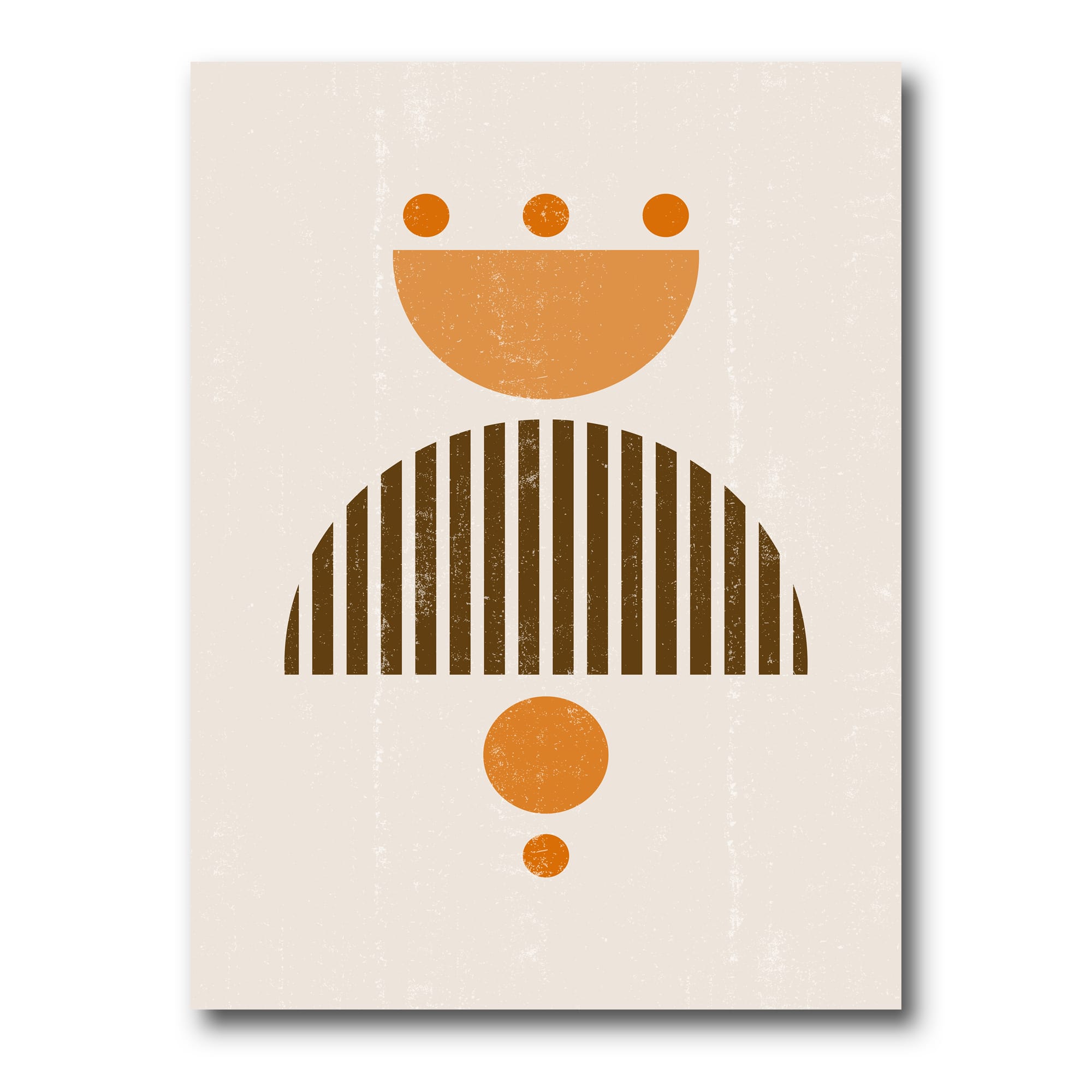 Designart - Abstract Minimal Sun and Moon In Earth Tones II - Modern Canvas Wall Art Print