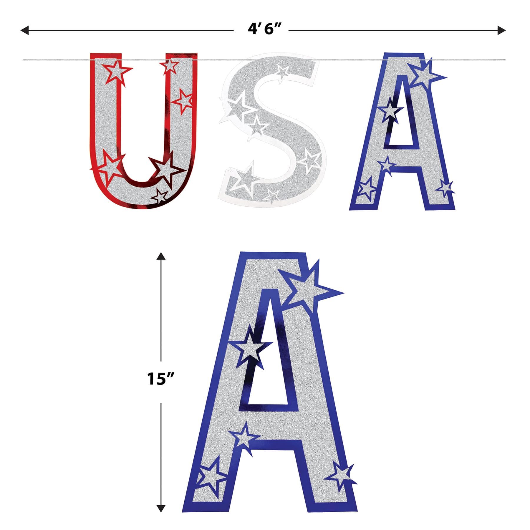 Beistle 4.5ft. Glittered USA Streamer