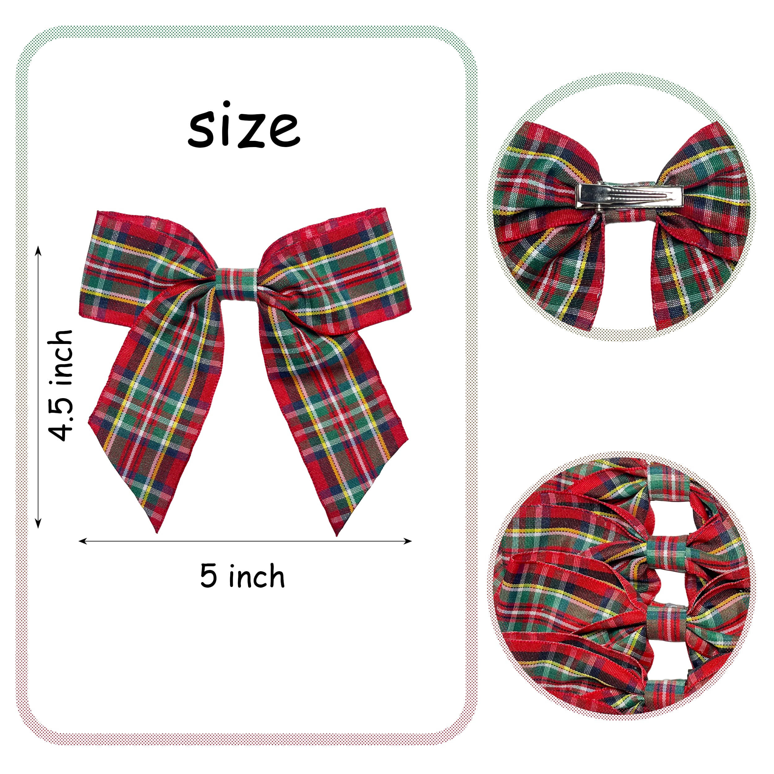 Mini Red & Green Plaid Bows, 6ct. by Celebrate It®